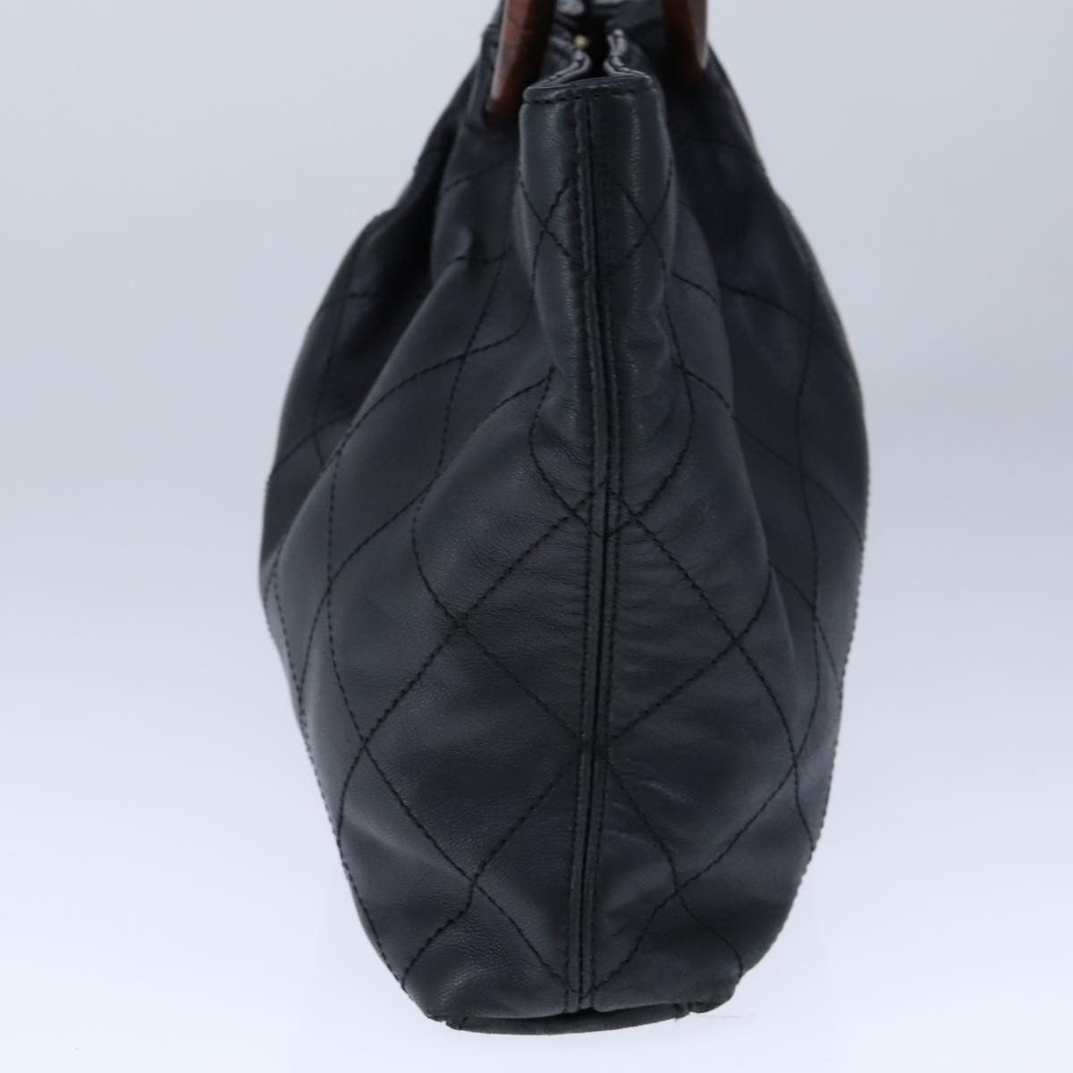 Chanel Vintage Black Leather Handbag (Pre-Owned) Size ONE SIZE - 3 Thumbnail