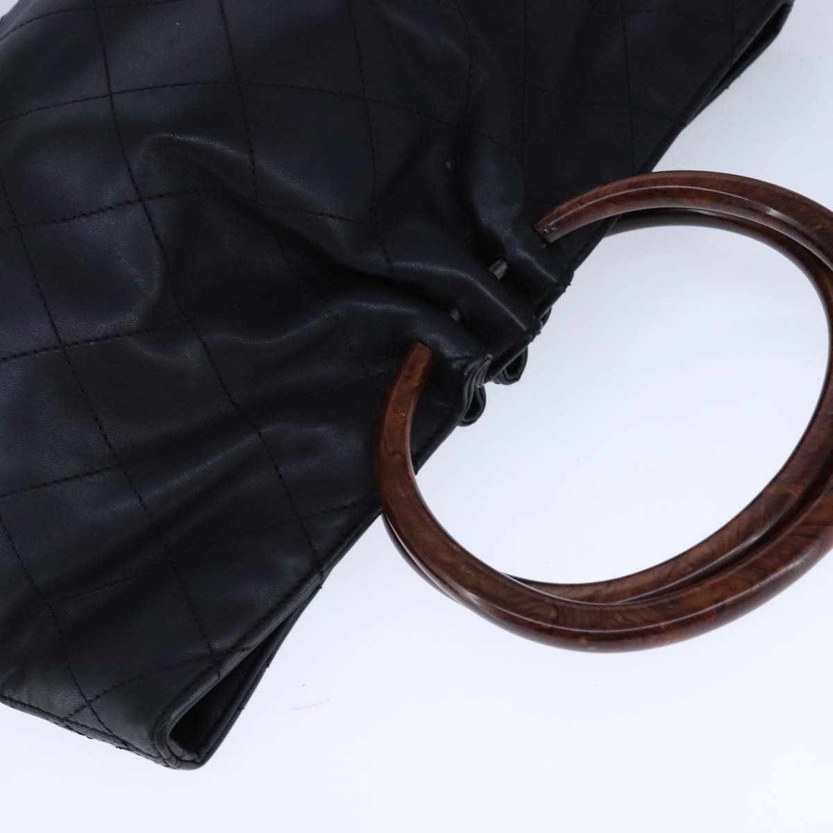 Chanel Vintage Black Leather Handbag (Pre-Owned) Size ONE SIZE - 5 Thumbnail