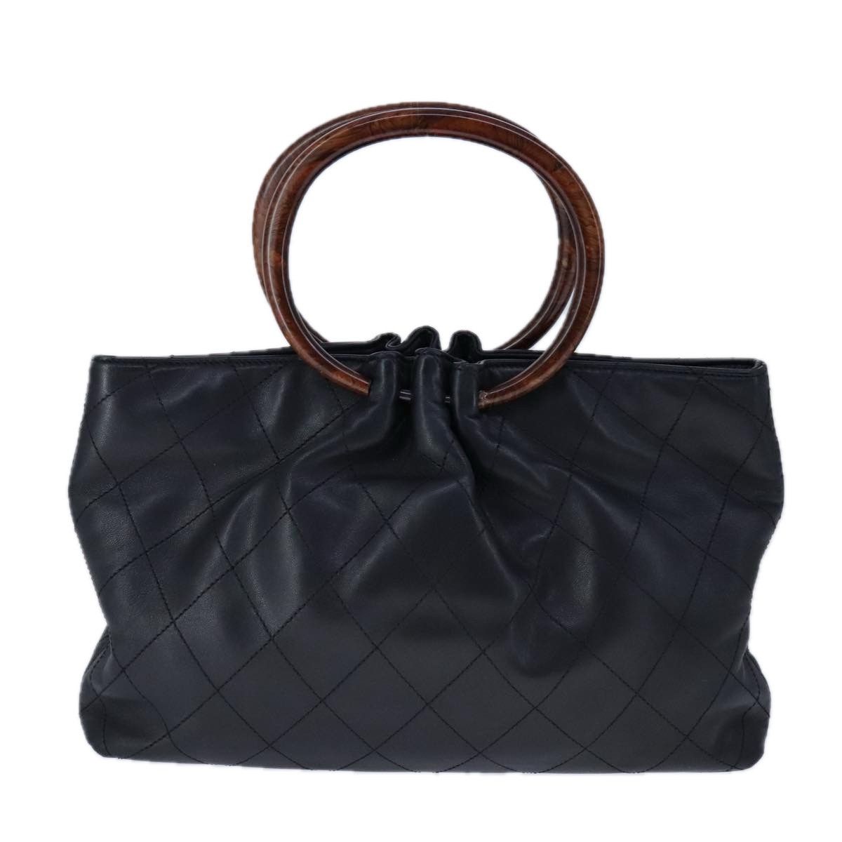 Chanel Vintage Black Leather Handbag (Pre-Owned) Size ONE SIZE - 2 Thumbnail