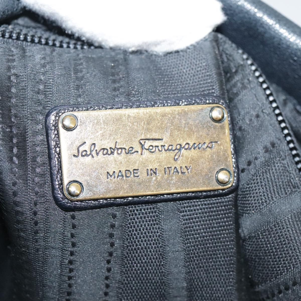 Salvatore Ferragamo Vara Black Leather Handbag (Pre-Owned) Size ONE SIZE - 17 Thumbnail