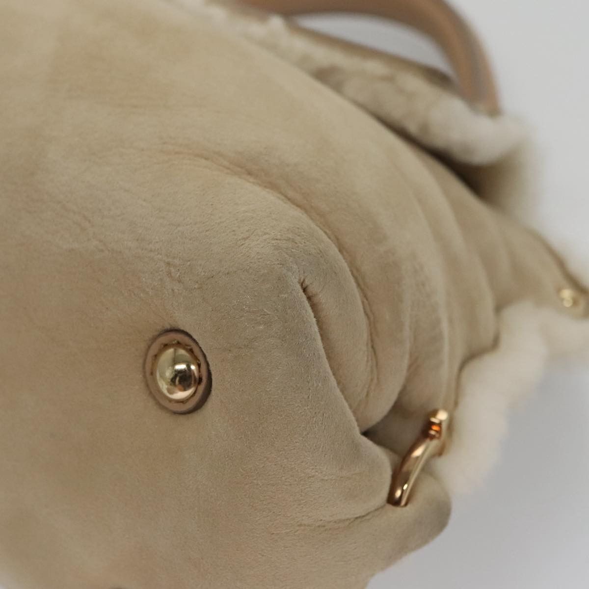 Salvatore Ferragamo Gancini Beige Suede Handbag (Pre-Owned) Size ONE SIZE - 10 Thumbnail