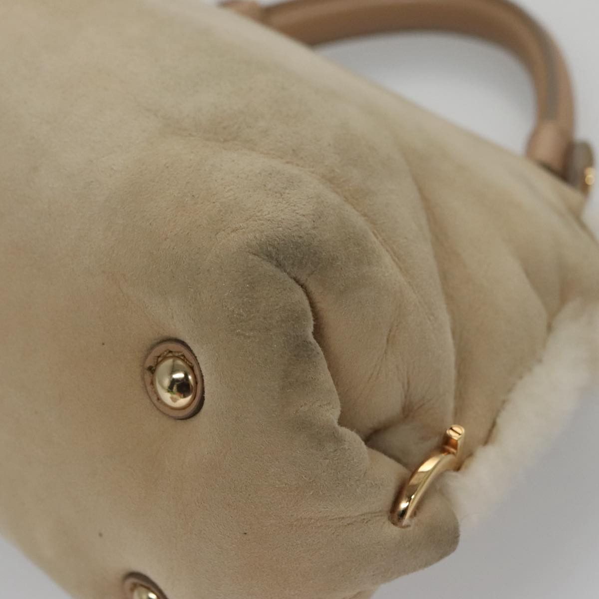 Salvatore Ferragamo Gancini Beige Suede Handbag (Pre-Owned) Size ONE SIZE - 12 Thumbnail