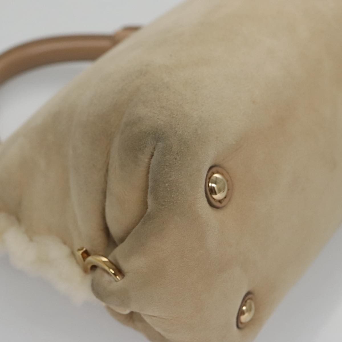 Salvatore Ferragamo Gancini Beige Suede Handbag (Pre-Owned) Size ONE SIZE - 11 Thumbnail