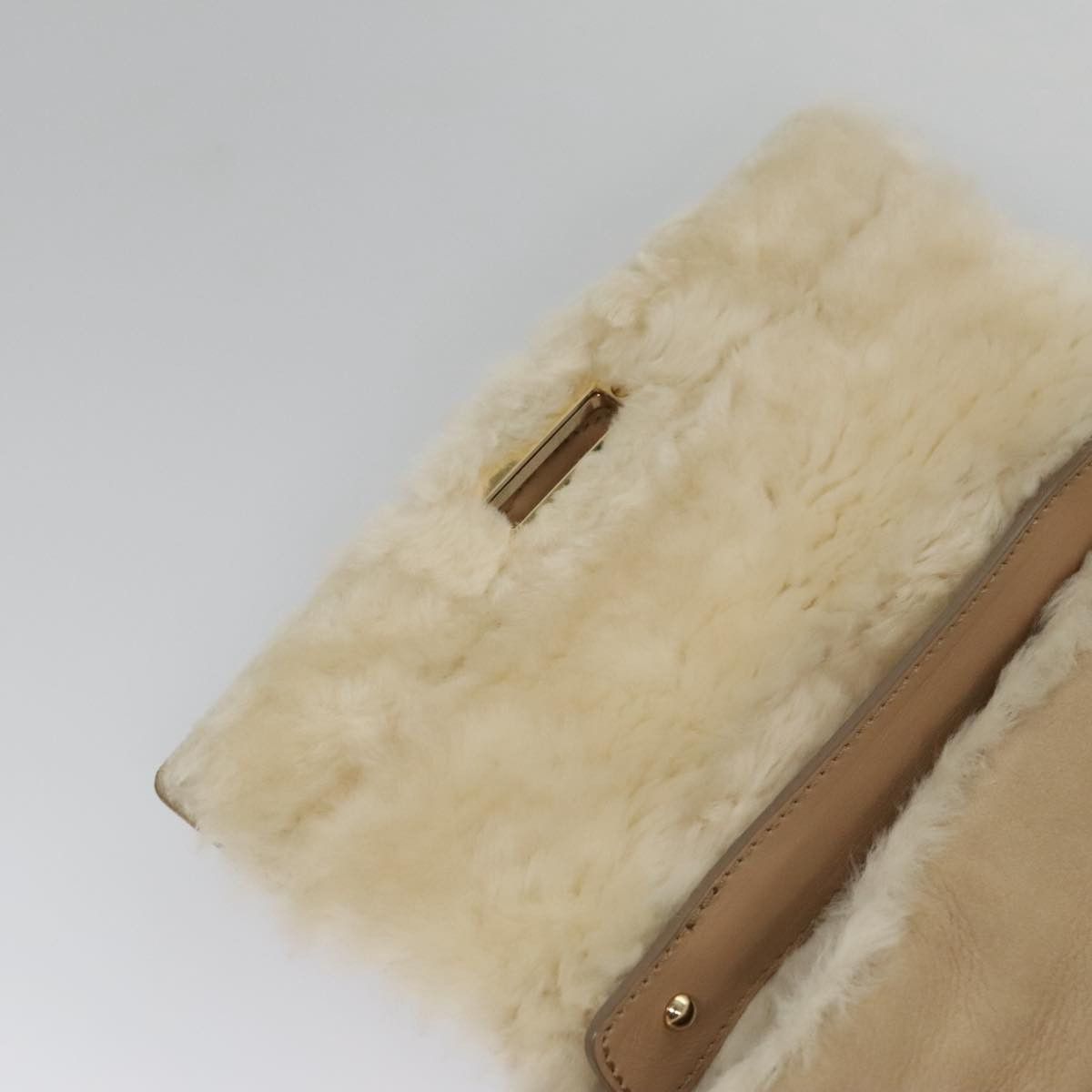 Salvatore Ferragamo Gancini Beige Suede Handbag (Pre-Owned) Size ONE SIZE - 15 Thumbnail