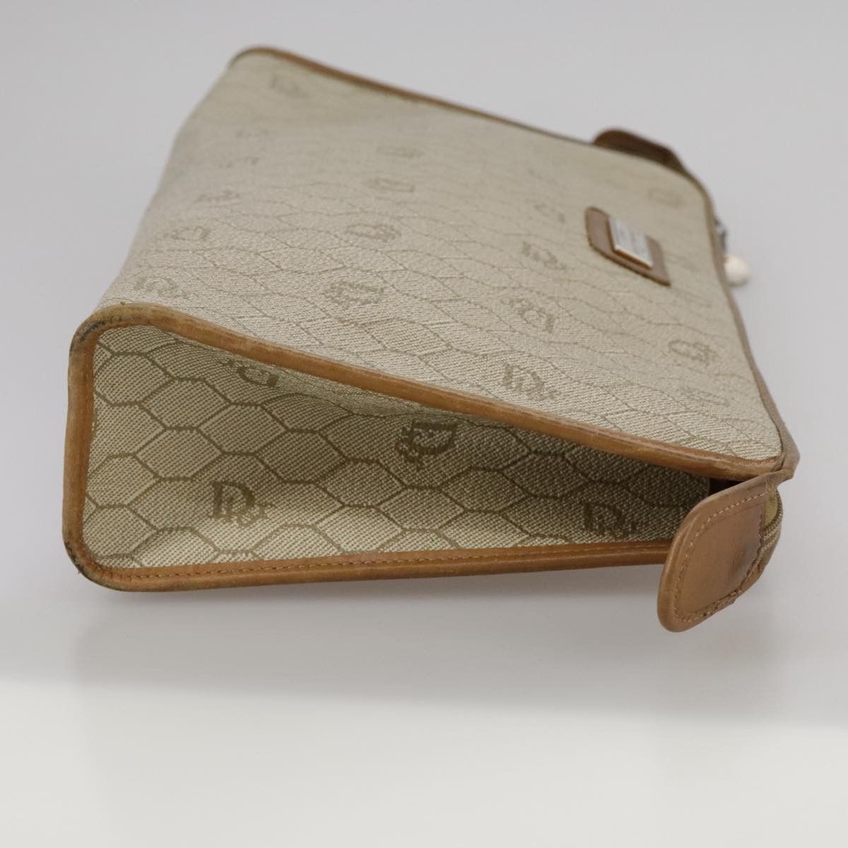 Dior Honeycomb Beige Canvas Clutch Bag (Pre-Owned) Size ONE SIZE - 4 Thumbnail
