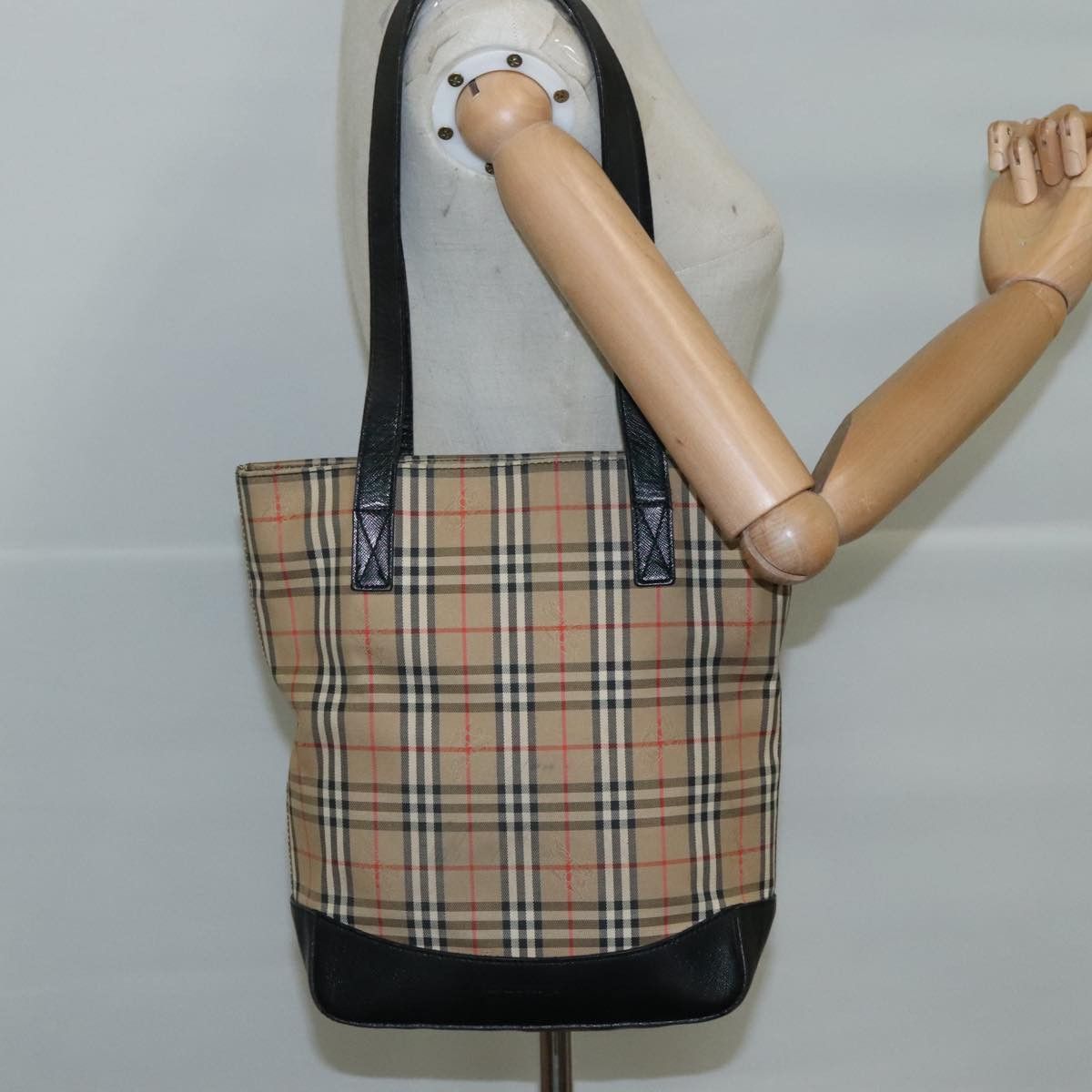 Burberry Nova Check Beige Canvas Tote Bag (Pre-Owned) Size ONE SIZE - 11 Thumbnail