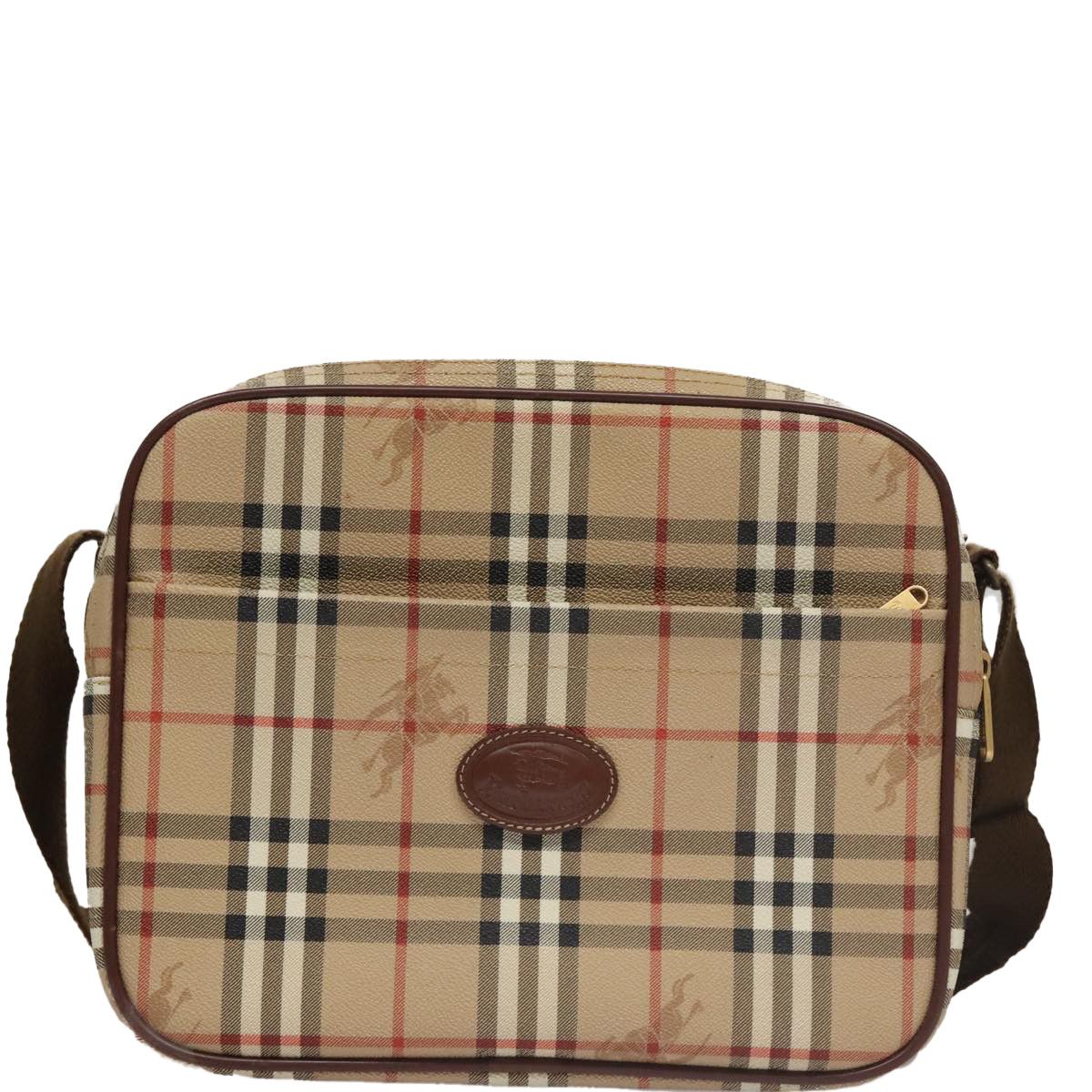 Burberry Nova Check Beige Canvas Shoulder Bag (Pre-Owned) Size ONE SIZE - 13 Thumbnail