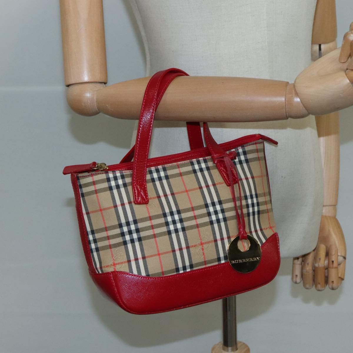 Burberry Nova Check Beige Canvas Handbag (Pre-Owned) Size ONE SIZE - 11 Thumbnail