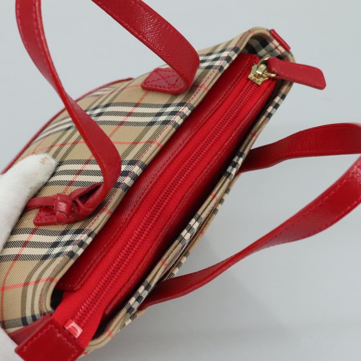 Burberry Nova Check Beige Canvas Handbag (Pre-Owned) Size ONE SIZE - 14 Thumbnail