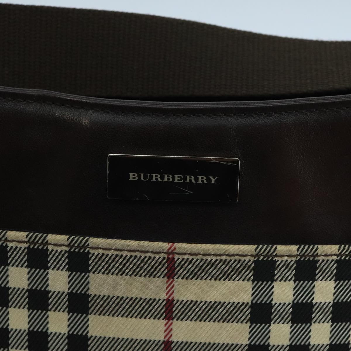 Burberry Nova Check Beige Canvas Shoulder Bag (Pre-Owned) Size ONE SIZE - 10 Thumbnail