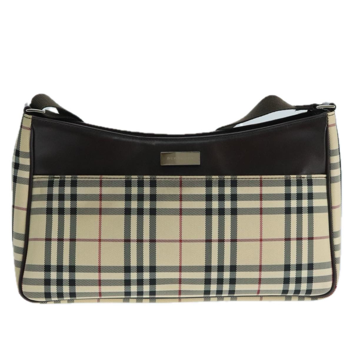 Burberry Nova Check Beige Canvas Shoulder Bag (Pre-Owned) Size ONE SIZE - 12 Thumbnail