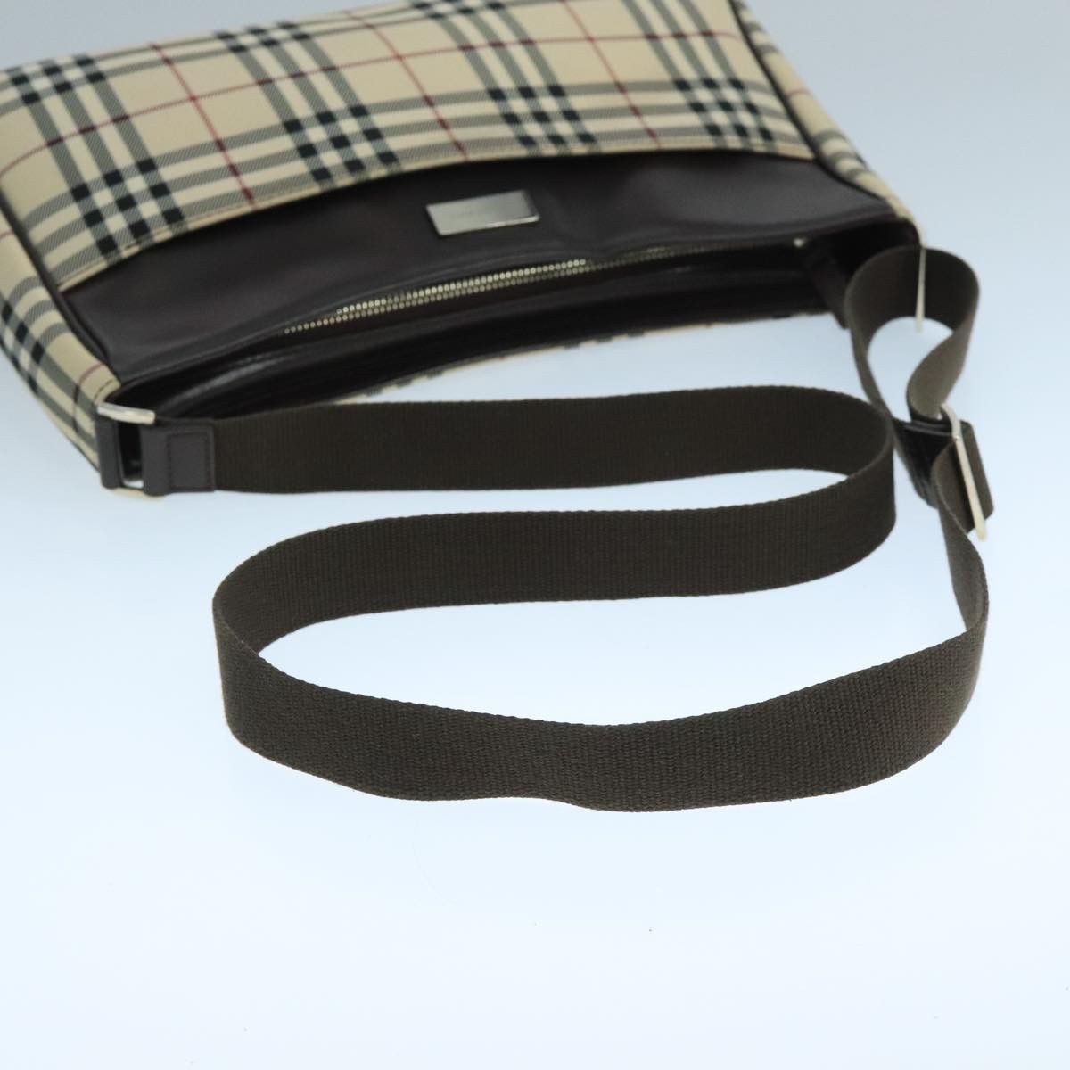 Burberry Nova Check Beige Canvas Shoulder Bag (Pre-Owned) Size ONE SIZE - 4 Thumbnail