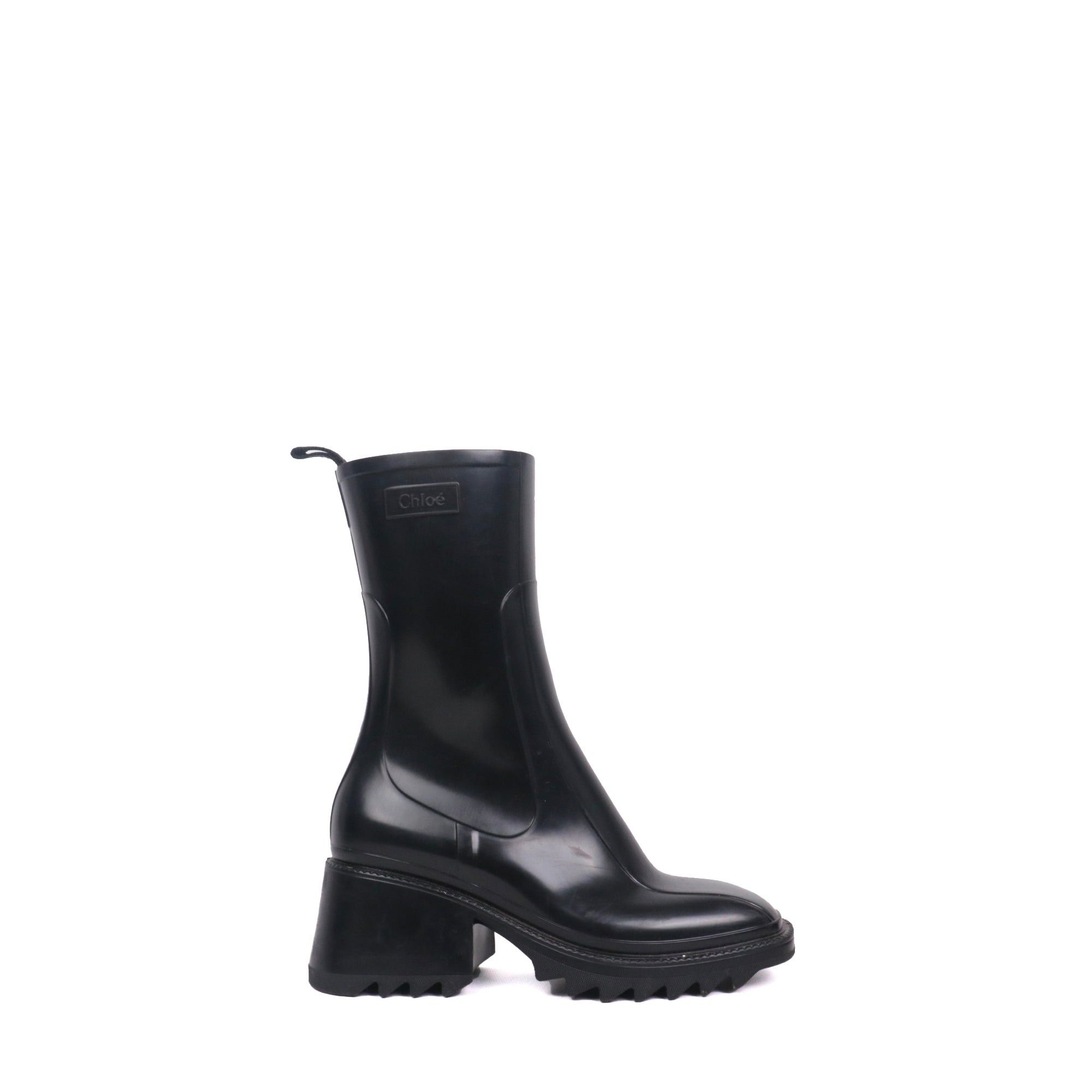 Chloe CHLOÉ - Betty Chloé ankle boots in black rubber (T39) Size US 8 / IT 38 - 2 Thumbnail