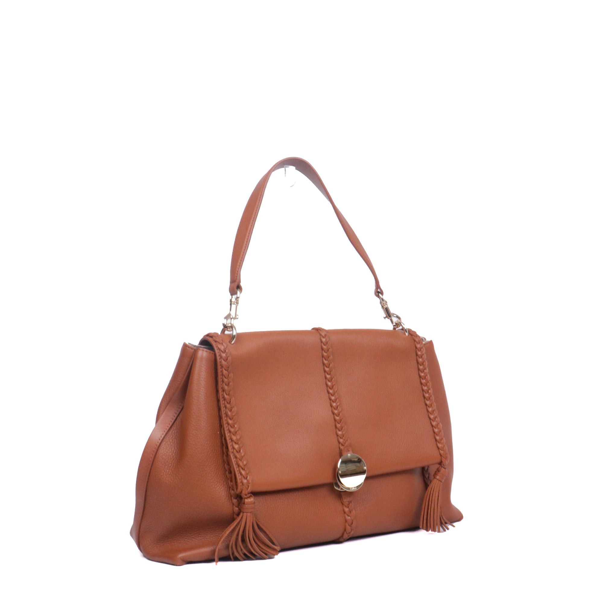 Chloe CHLOÉ - Chloé Pénélope GM shoulder bag in brown grained leather Size ONE SIZE - 2 Thumbnail