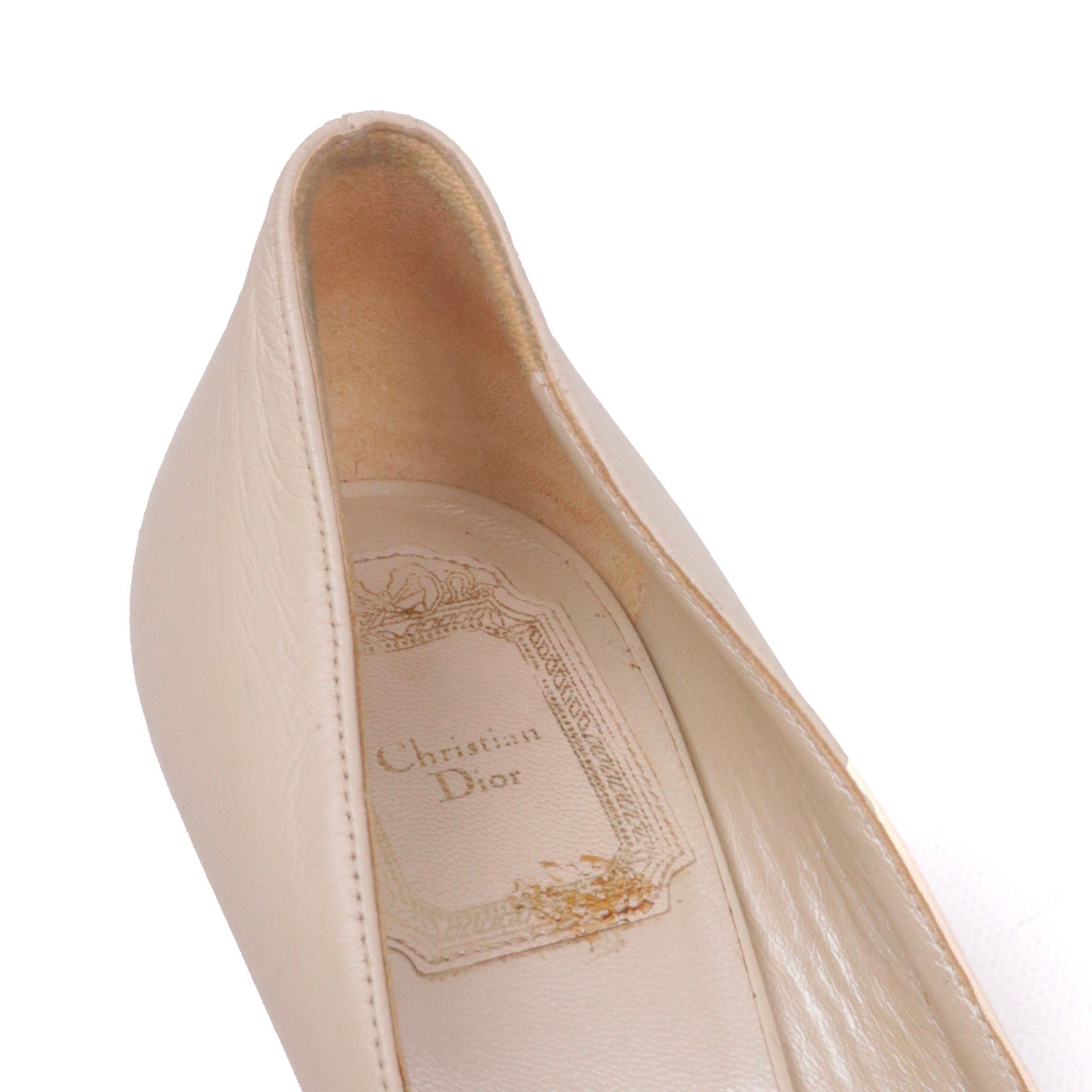Dior DIOR - Babies dior pumps in beige leather Size US 5 / IT 35 - 4 Thumbnail