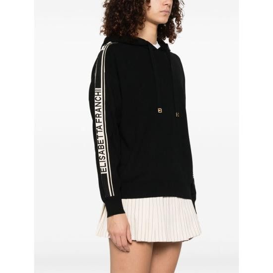 Elisabetta Franchi ELISABETTA FRANCHI Women Hoodies MK34S51E2 685 BLACK Size M / US 6-8 / IT 42-44 - 3 Thumbnail