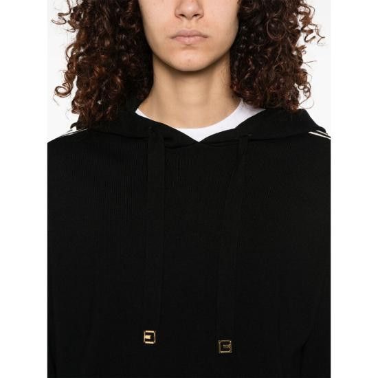 Elisabetta Franchi ELISABETTA FRANCHI Women Hoodies MK34S51E2 685 BLACK Size M / US 6-8 / IT 42-44 - 4 Thumbnail