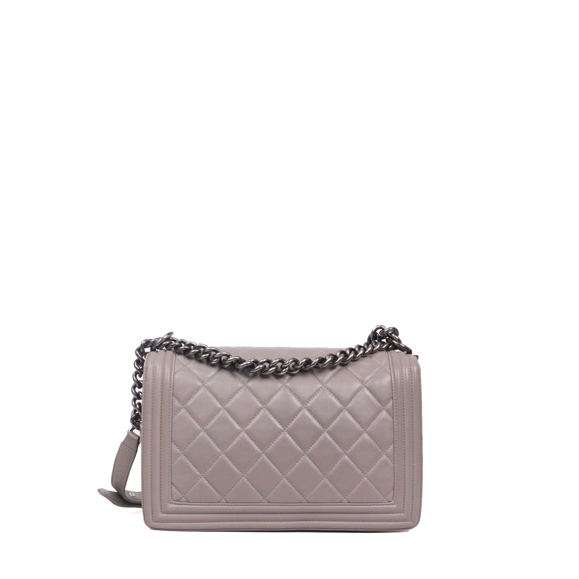 Chanel CHANEL - Boy Chanel shoulder bag in gray leather Size ONE SIZE - 3 Thumbnail