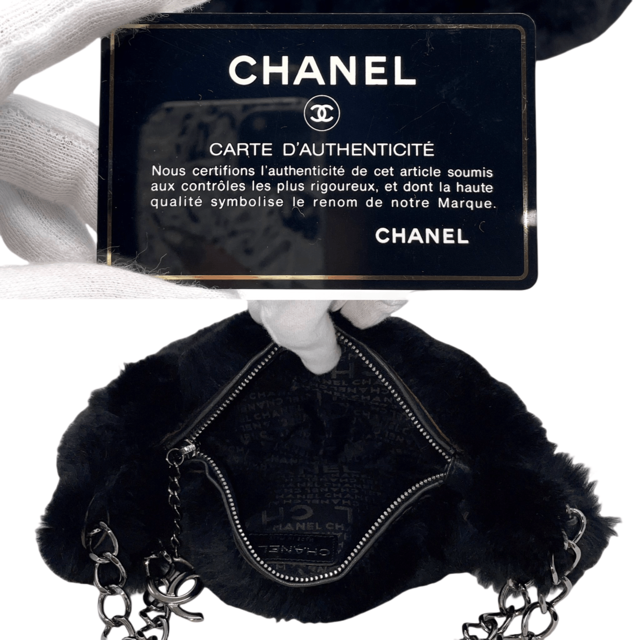 Chanel Chanel Coco Mark Pendant Rabbit Fur Chain Shoulder Bag Size ONE SIZE - 11 Thumbnail