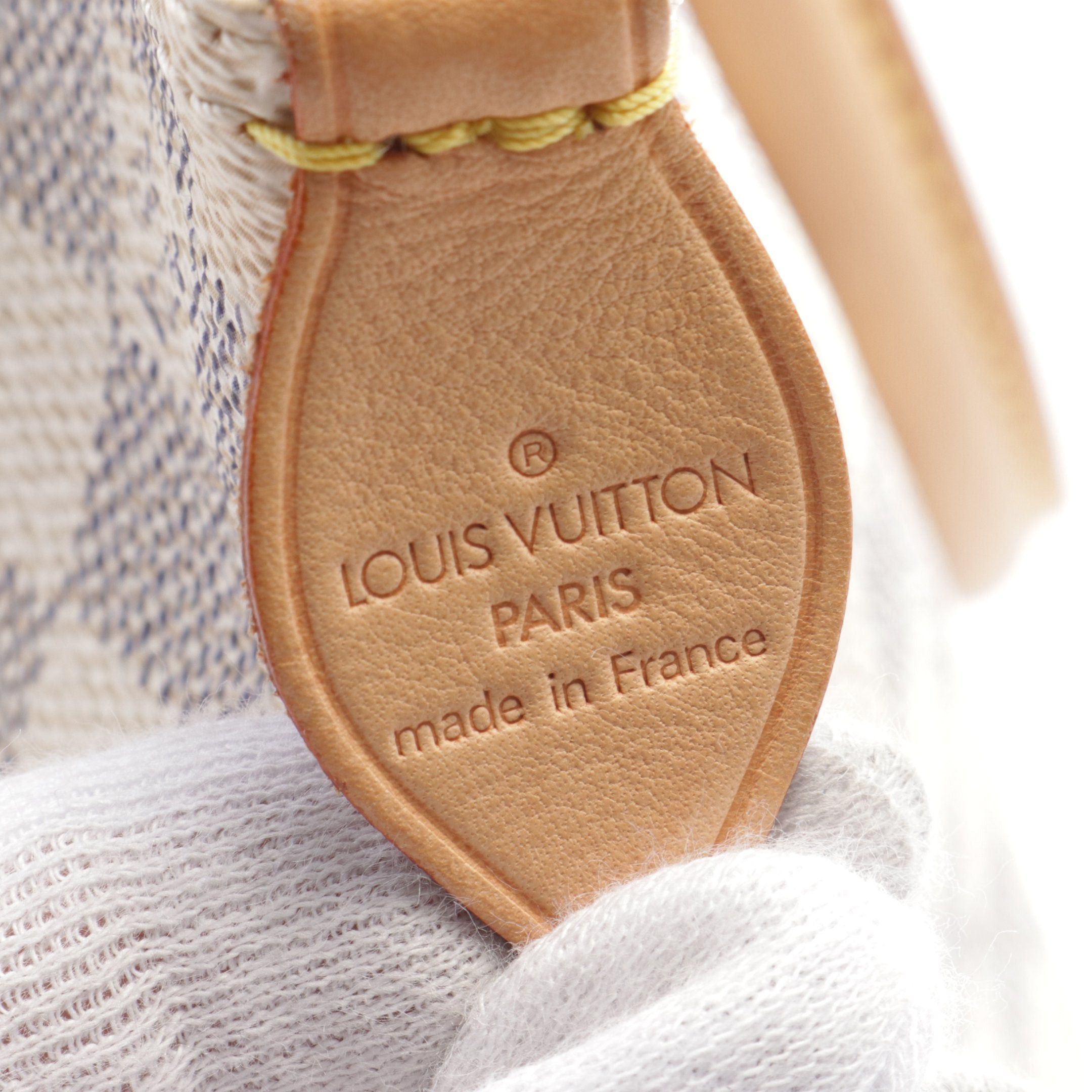 Louis Vuitton Louis Vuitton Saleya Pm Damier Azur Handbag Tote Bag Leather White Size ONE SIZE - 4 Thumbnail