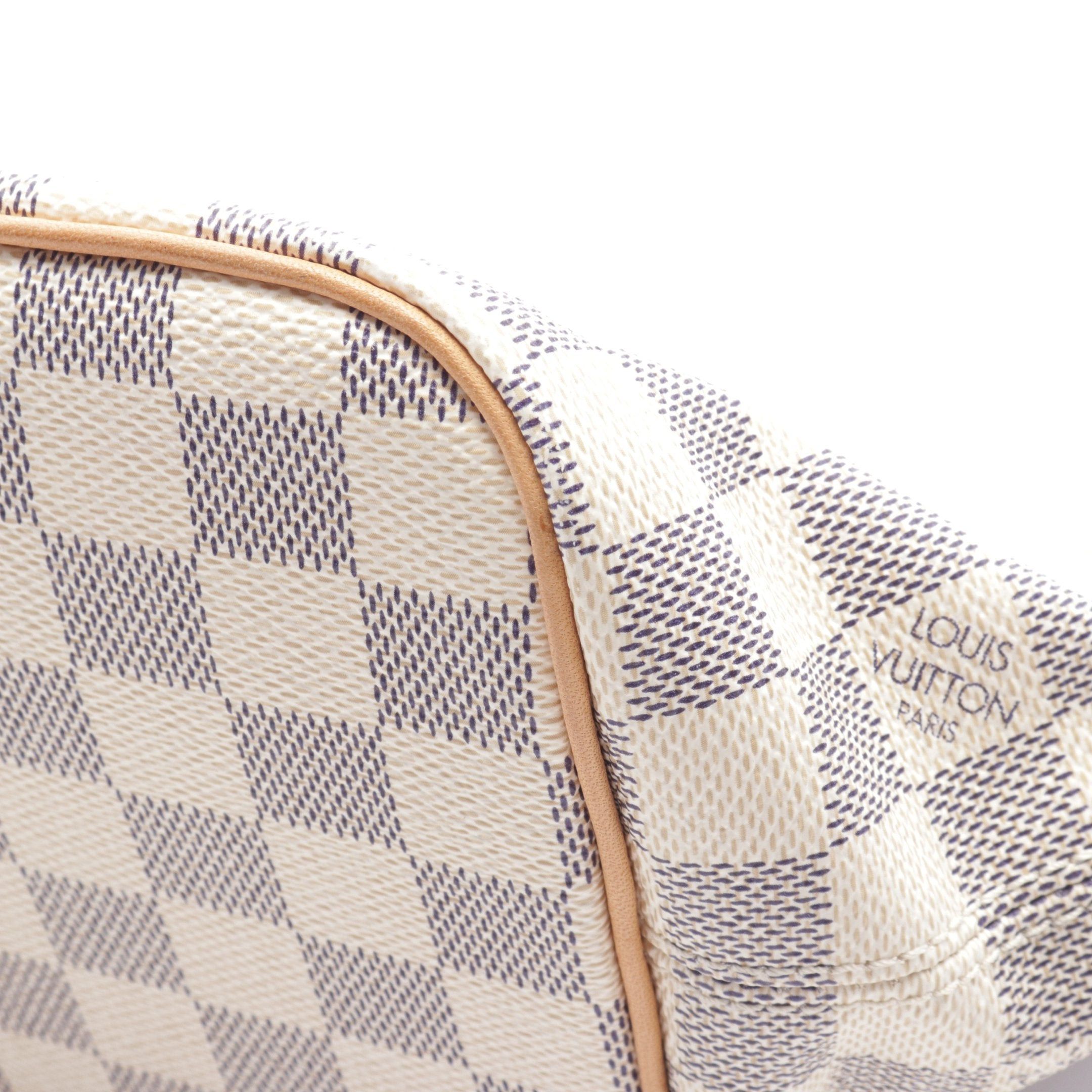 Louis Vuitton Louis Vuitton Saleya Pm Damier Azur Handbag Tote Bag Leather White Size ONE SIZE - 10 Thumbnail