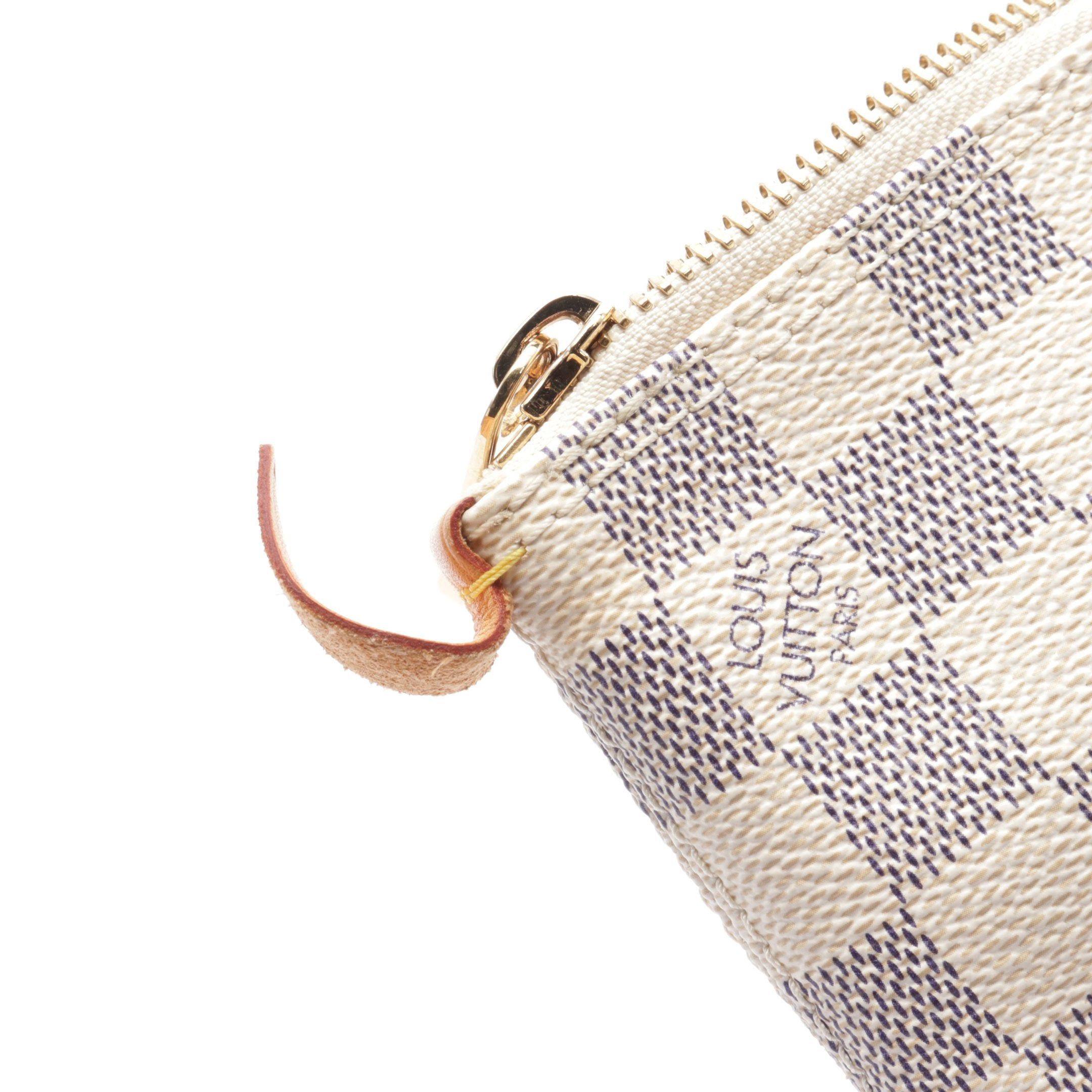 Louis Vuitton Louis Vuitton Saleya Pm Damier Azur Handbag Tote Bag Leather White Size ONE SIZE - 9 Thumbnail