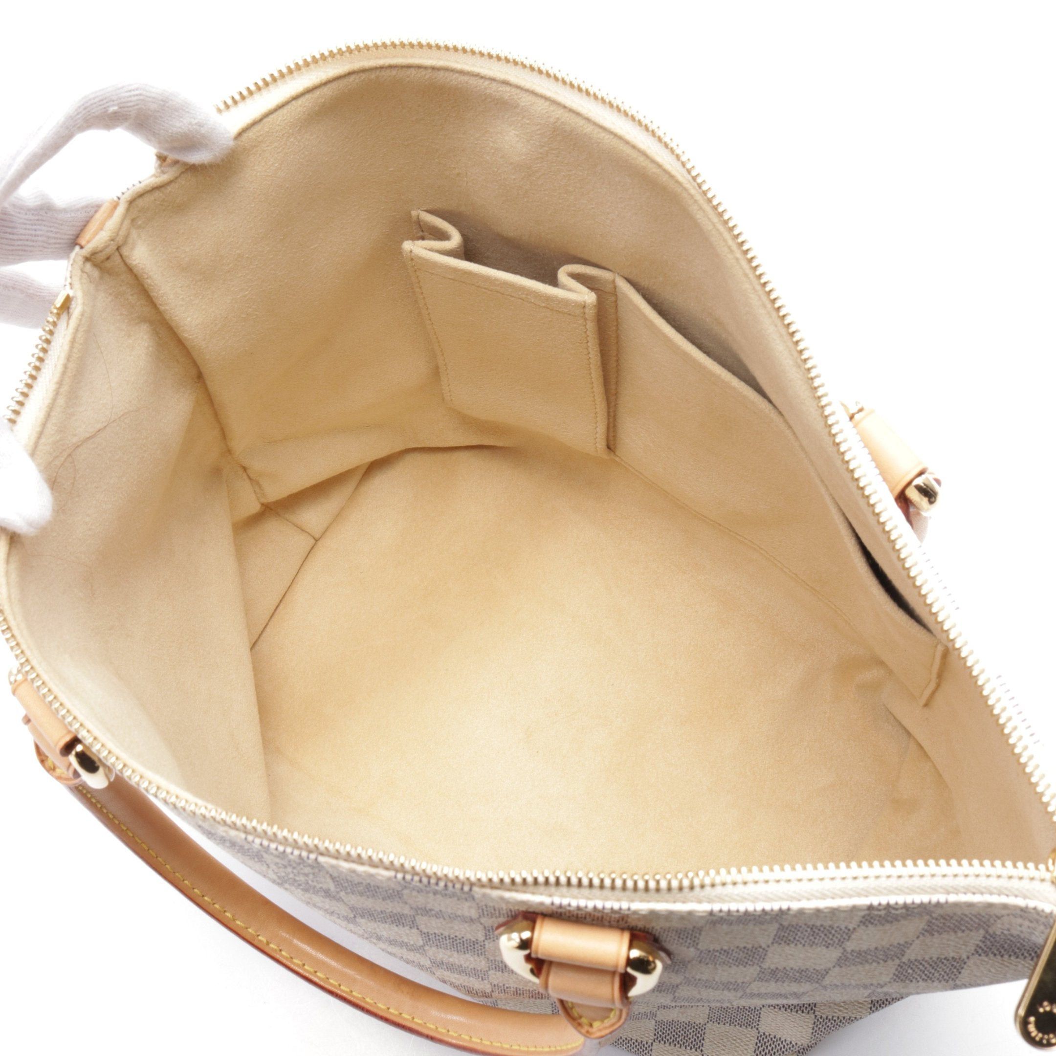 Louis Vuitton Louis Vuitton Saleya Pm Damier Azur Handbag Tote Bag Leather White Size ONE SIZE - 3 Thumbnail