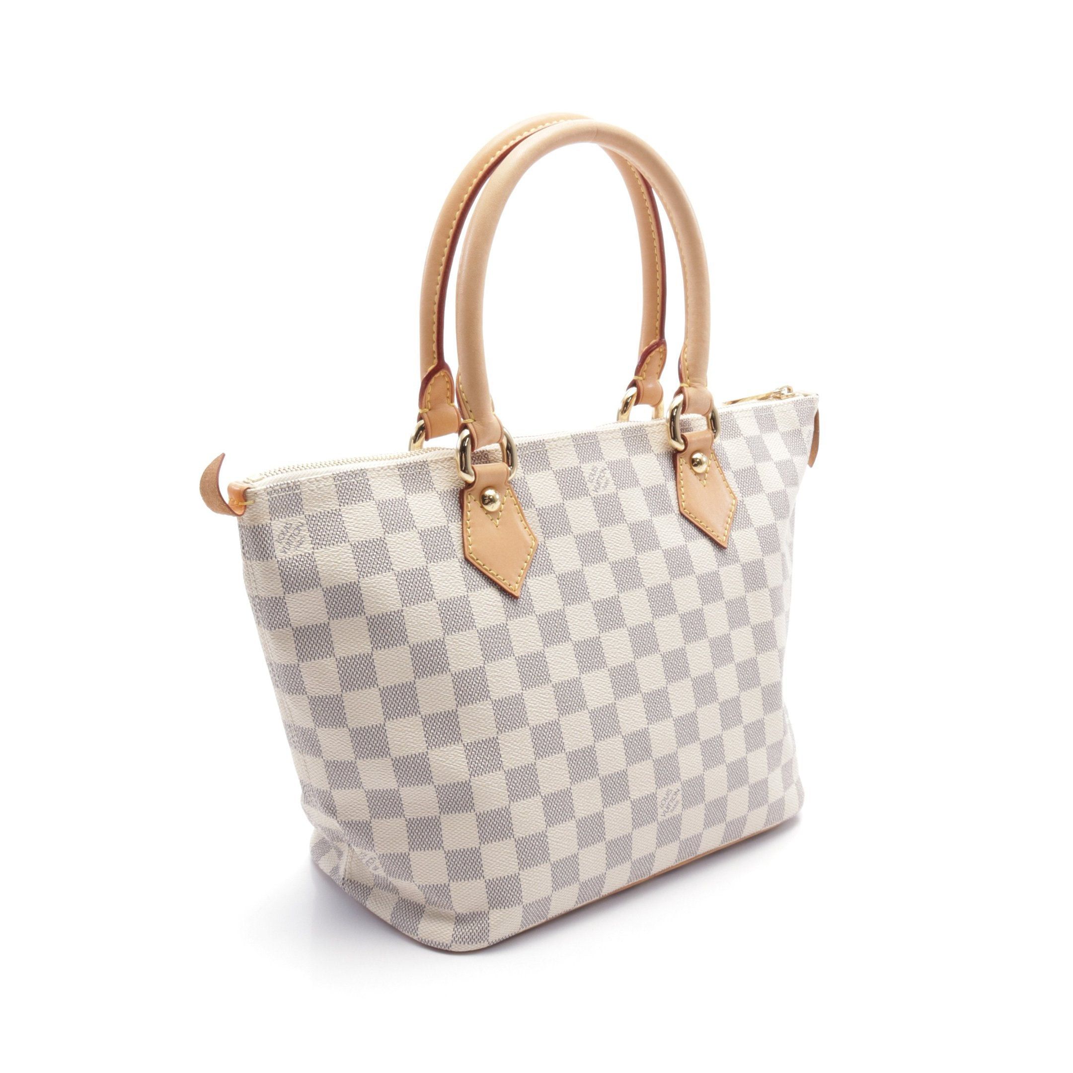 Louis Vuitton Louis Vuitton Saleya Pm Damier Azur Handbag Tote Bag Leather White Size ONE SIZE - 2 Thumbnail