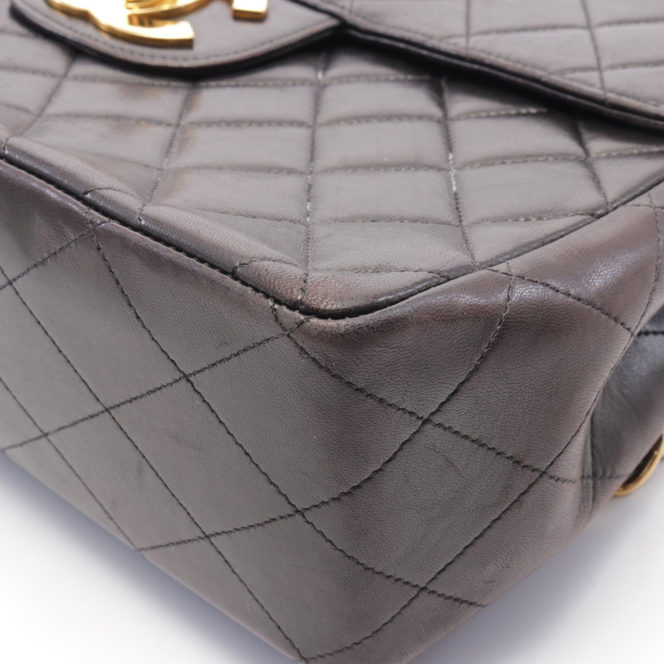 Chanel Chanel Decamatlassé 30 Classic Large Double Flap Chain Shoulder Bag Lambskin Black Gold Hardware Size ONE SIZE - 9 Thumbnail