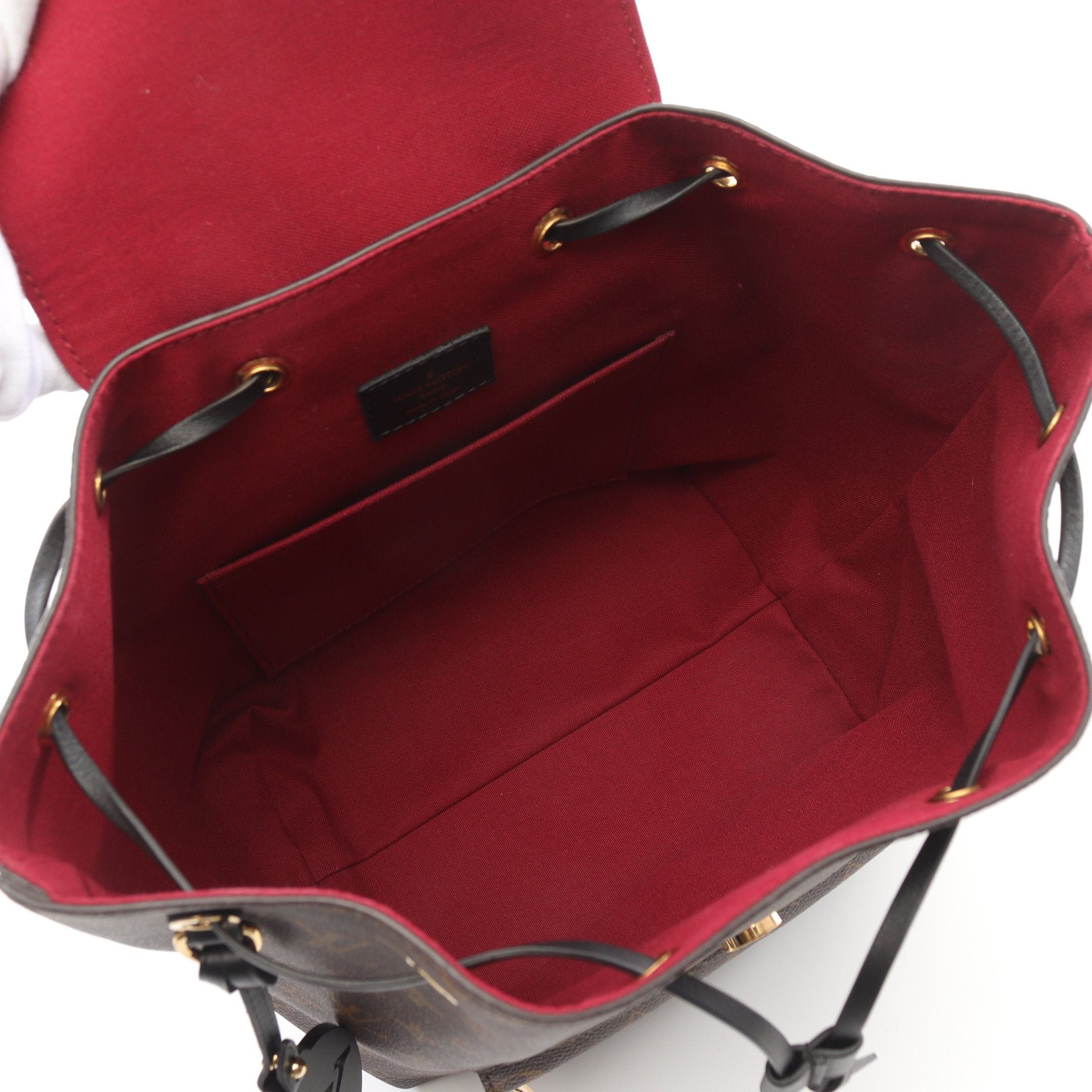 Louis Vuitton Louis Vuitton Montsouris Nm Pm Monogram Backpack Rucksack Leather Brown Black Size ONE SIZE - 3 Thumbnail