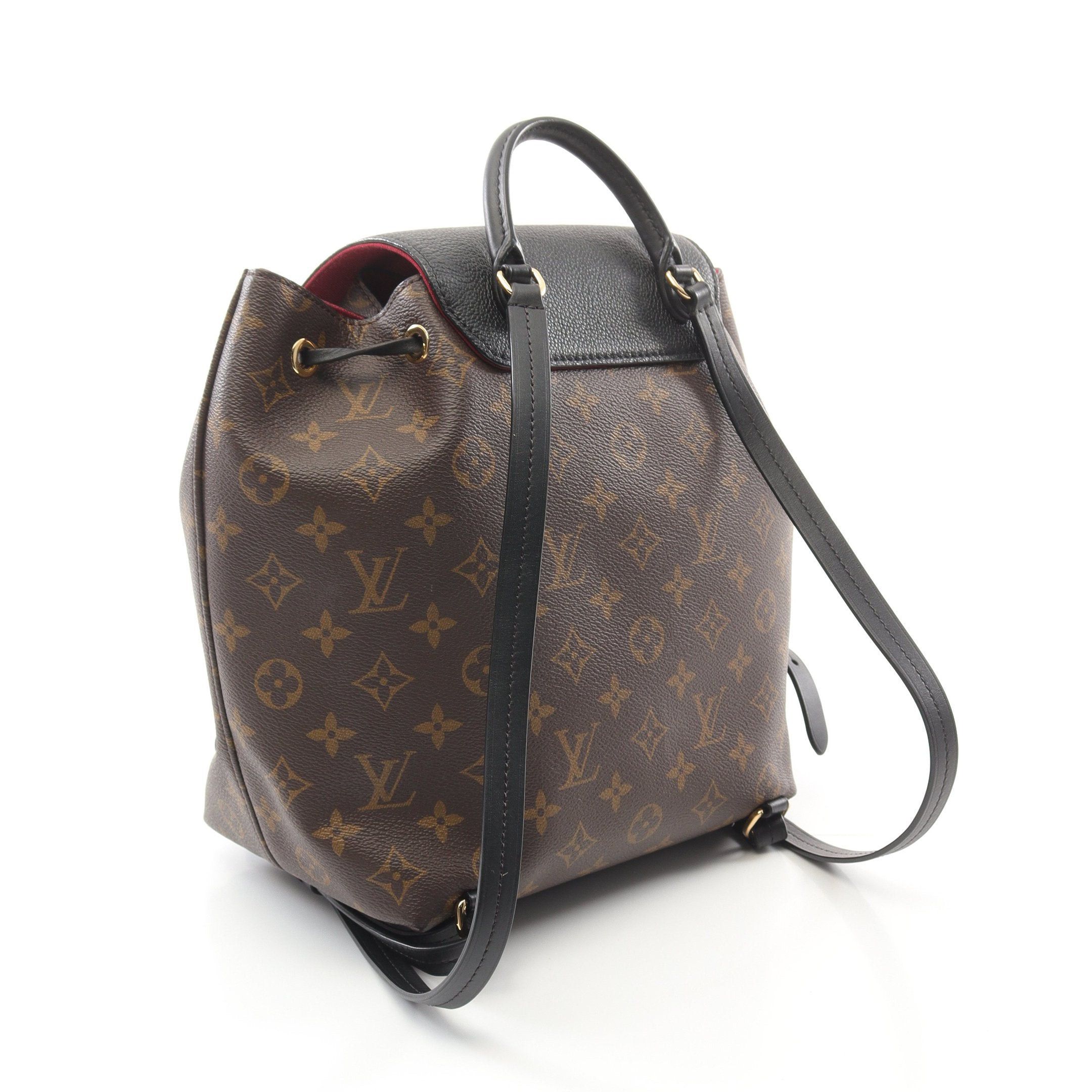 Louis Vuitton Louis Vuitton Montsouris Nm Pm Monogram Backpack Rucksack Leather Brown Black Size ONE SIZE - 2 Thumbnail