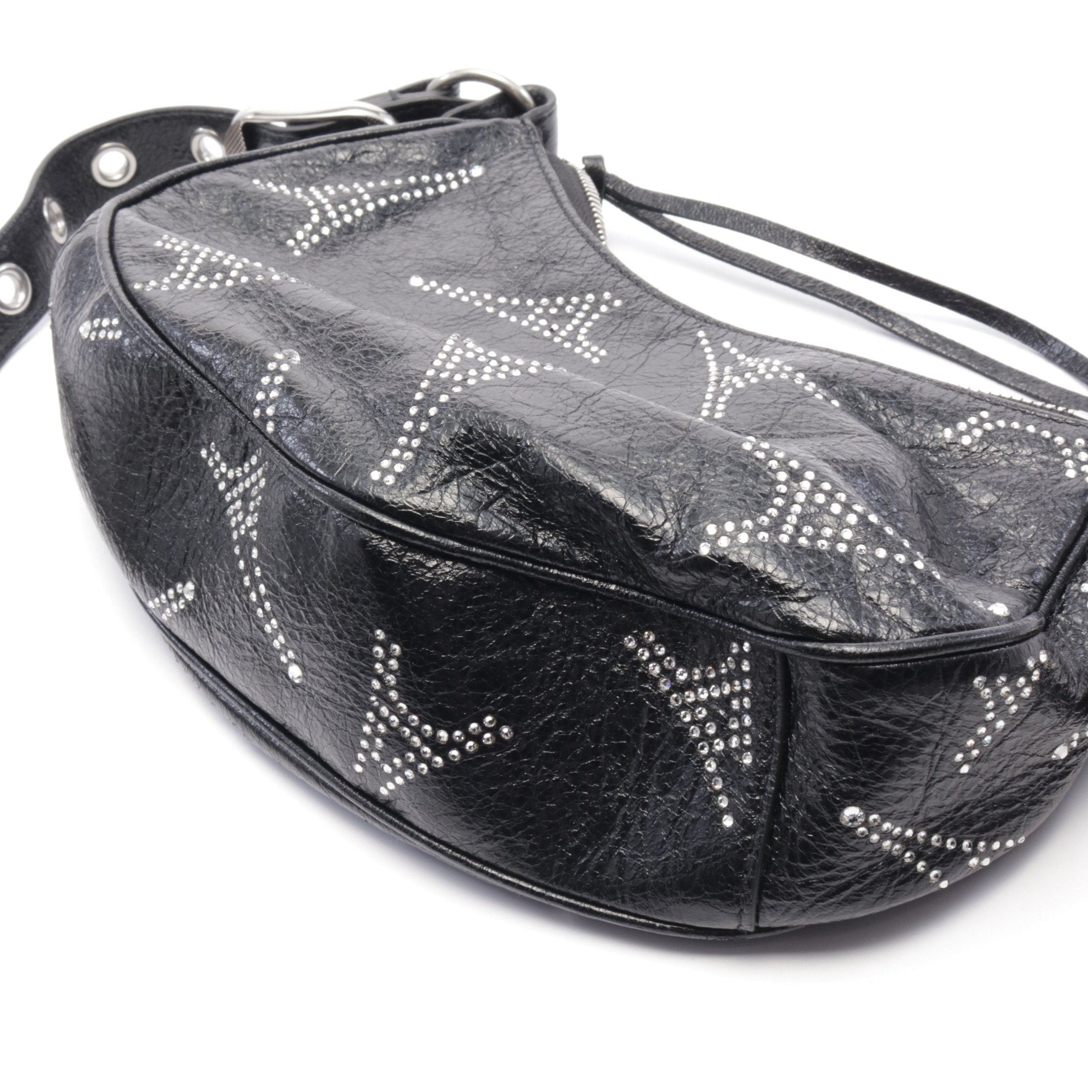 Balenciaga Balenciaga Le Cagole Xs Shoulder Bag Leather Black Rhinestone Size ONE SIZE - 5 Thumbnail
