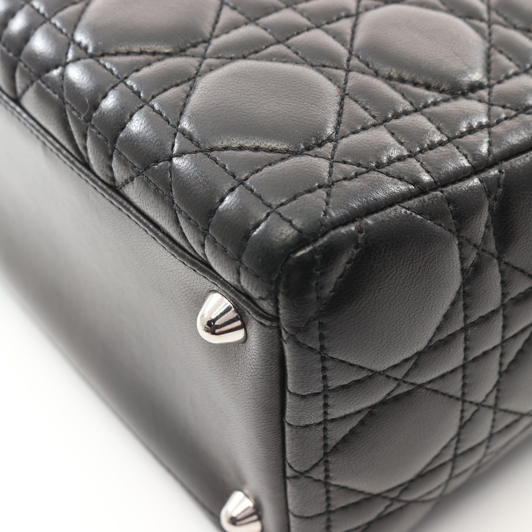 Dior Dior Lady Dior Large Handbag Leather Black Size ONE SIZE - 7 Thumbnail