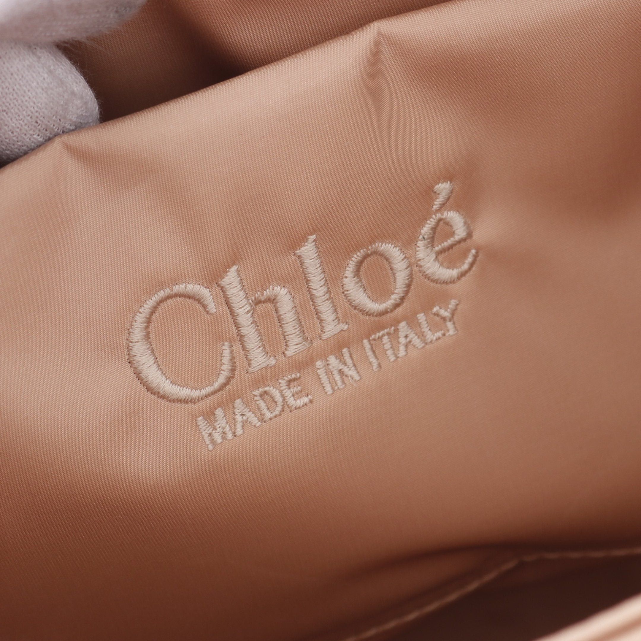 Chloe Chloe Woody Small Handbag Tote Bag Nylon Pink Beige Size ONE SIZE - 4 Thumbnail