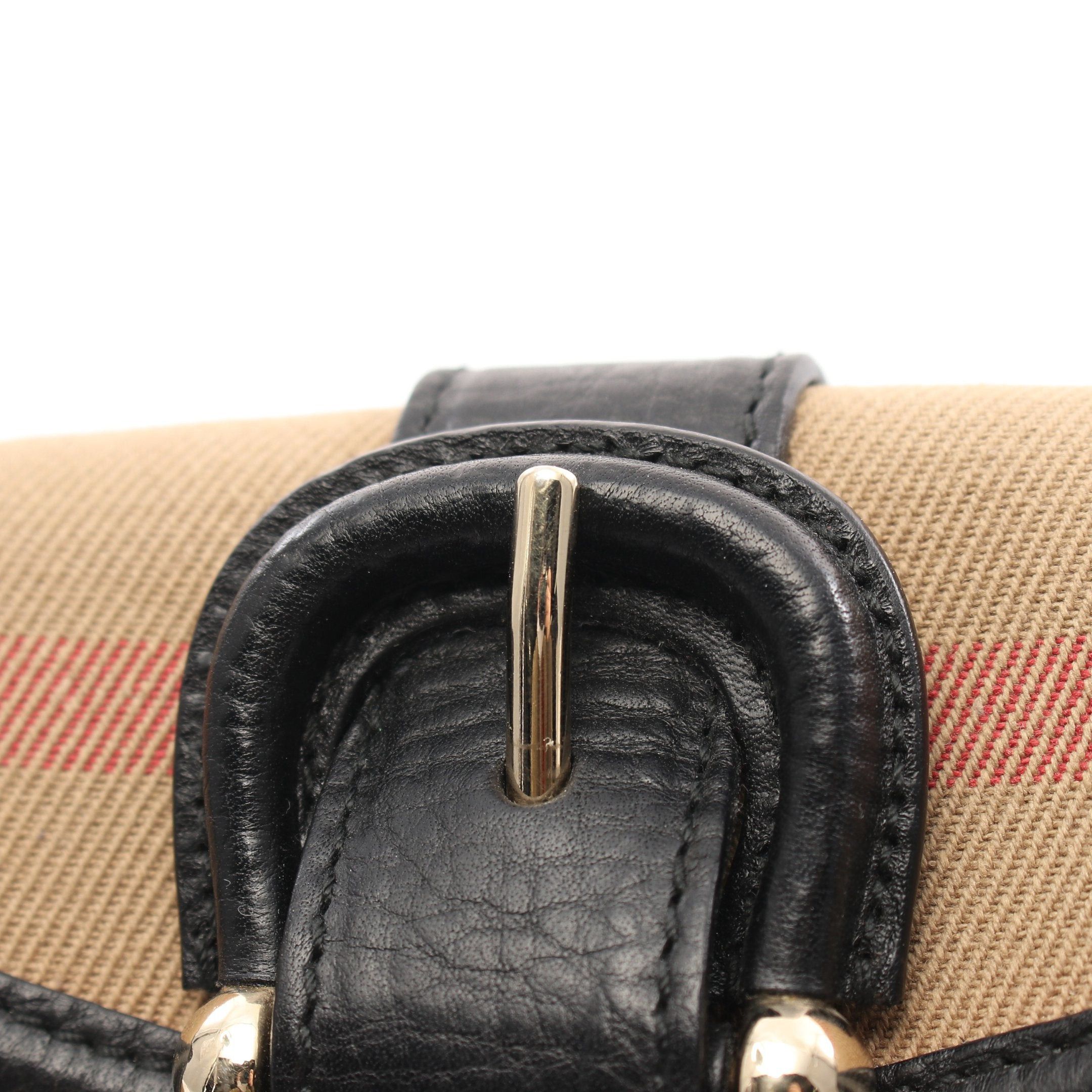 Burberry Burberry Nova Check Shoulder Bag Canvas Leather Beige Black Red Size ONE SIZE - 6 Thumbnail