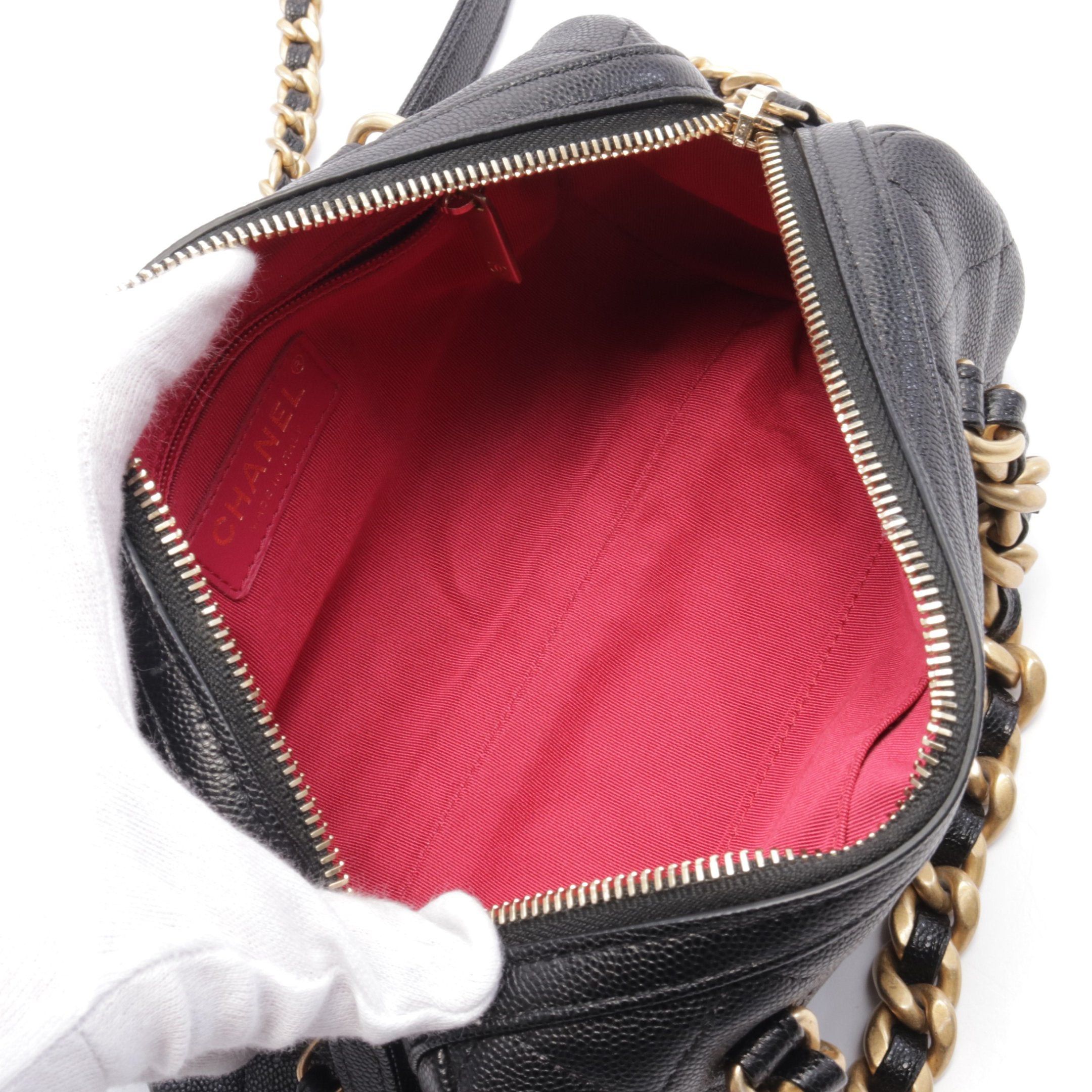 Chanel Chanel Matelasse Bowling Bag Chain Shoulder Caviar Skin Black Gold Hardware Size ONE SIZE - 3 Thumbnail