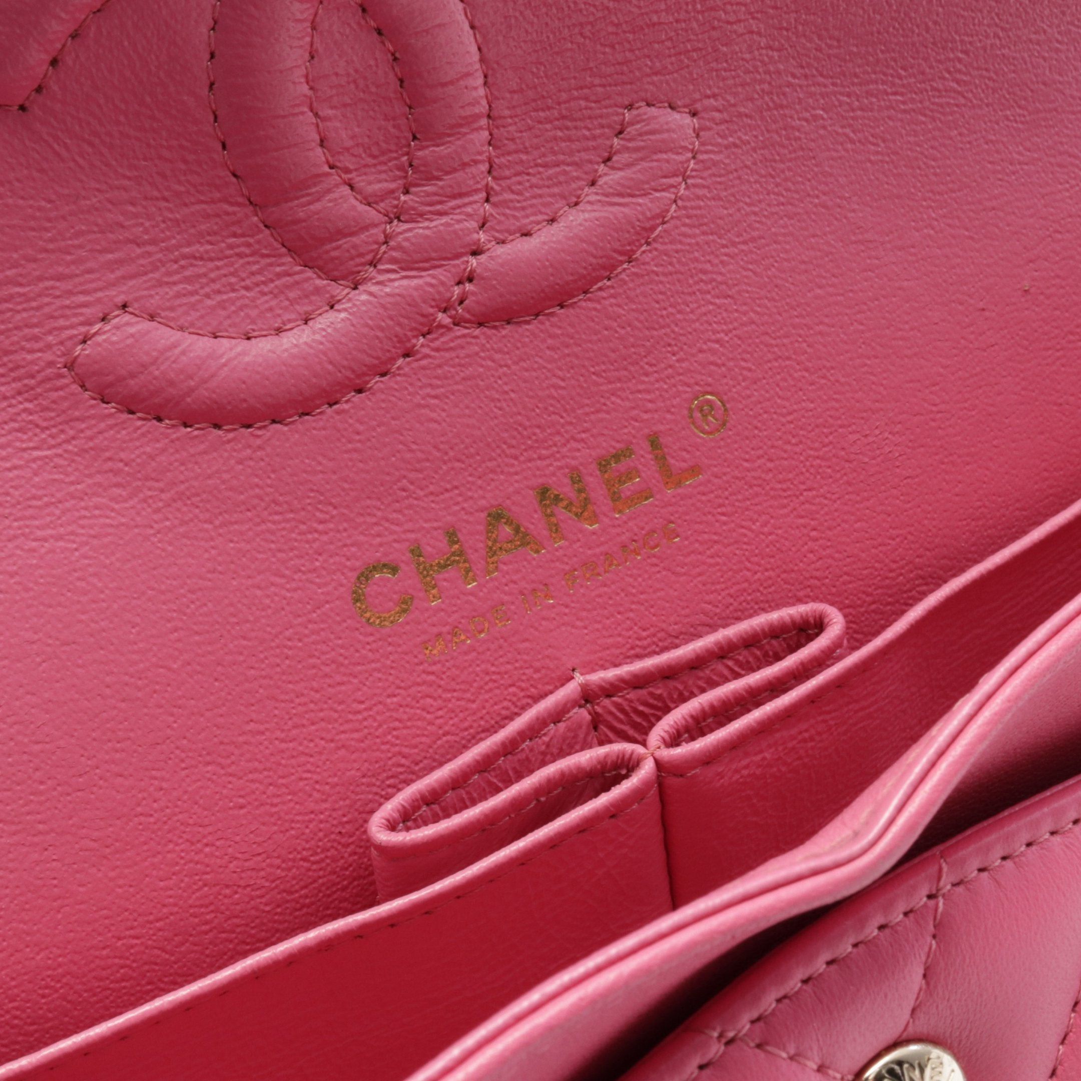 Chanel Chanel Chevron V-Stitch Double Flap Chain Shoulder Bag Lambskin Pink Gold Hardware Size ONE SIZE - 4 Thumbnail