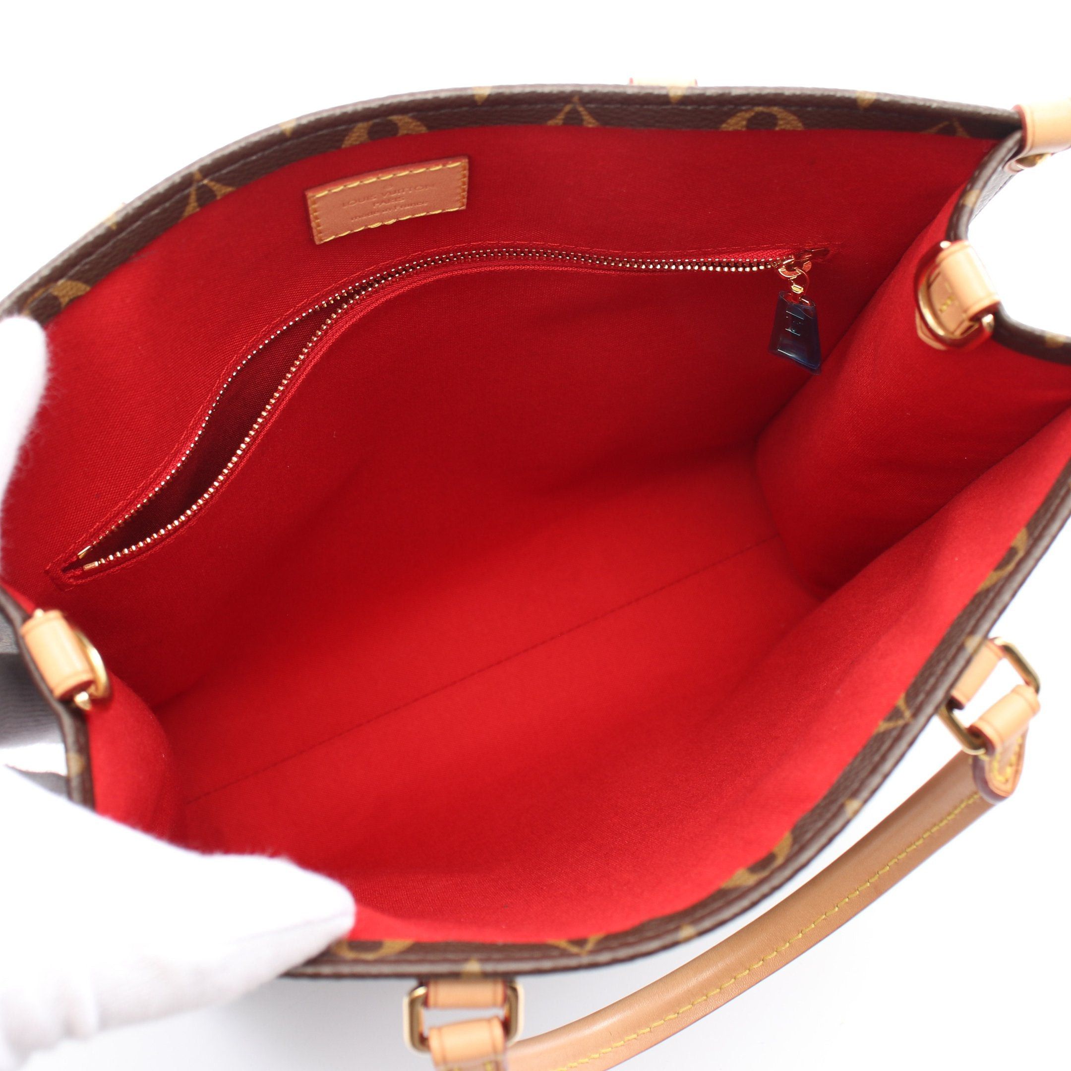 Louis Vuitton Louis Vuitton Sac Plat Pm Monogram Handbag Tote Bag Leather Brown Size ONE SIZE - 3 Thumbnail