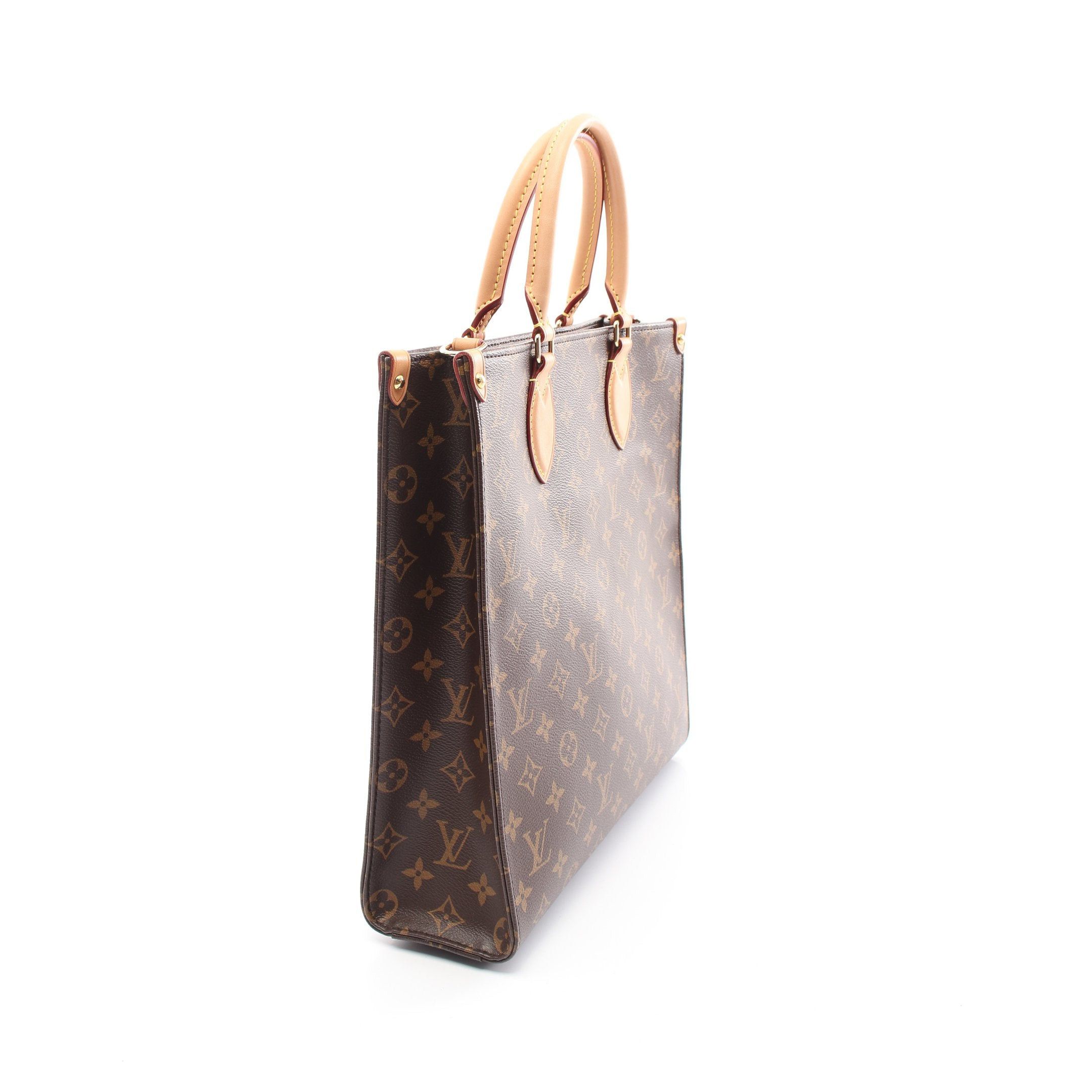 Louis Vuitton Louis Vuitton Sac Plat Pm Monogram Handbag Tote Bag Leather Brown Size ONE SIZE - 2 Thumbnail