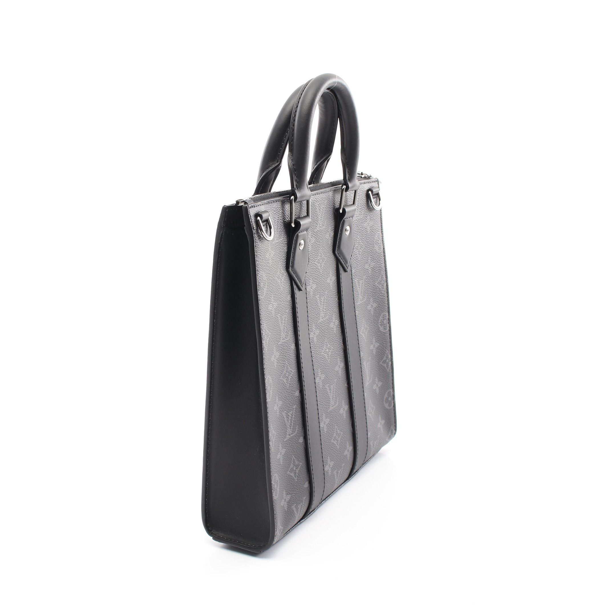 Louis Vuitton Louis Vuitton Sac Plat Cloth Monogram Eclipse Handbag Leather Black Size ONE SIZE - 2 Thumbnail