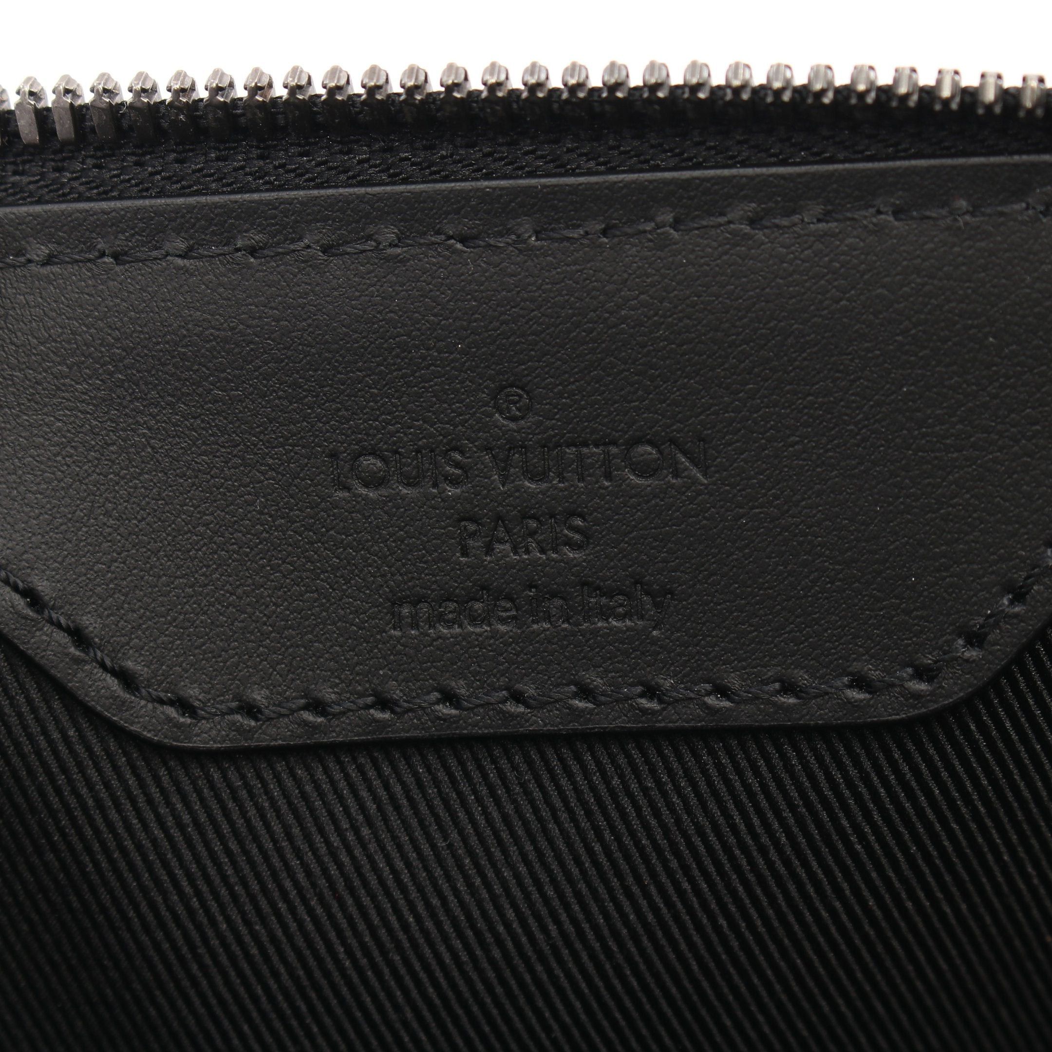 Louis Vuitton Louis Vuitton Sac Plat Cloth Monogram Eclipse Handbag Leather Black Size ONE SIZE - 4 Thumbnail