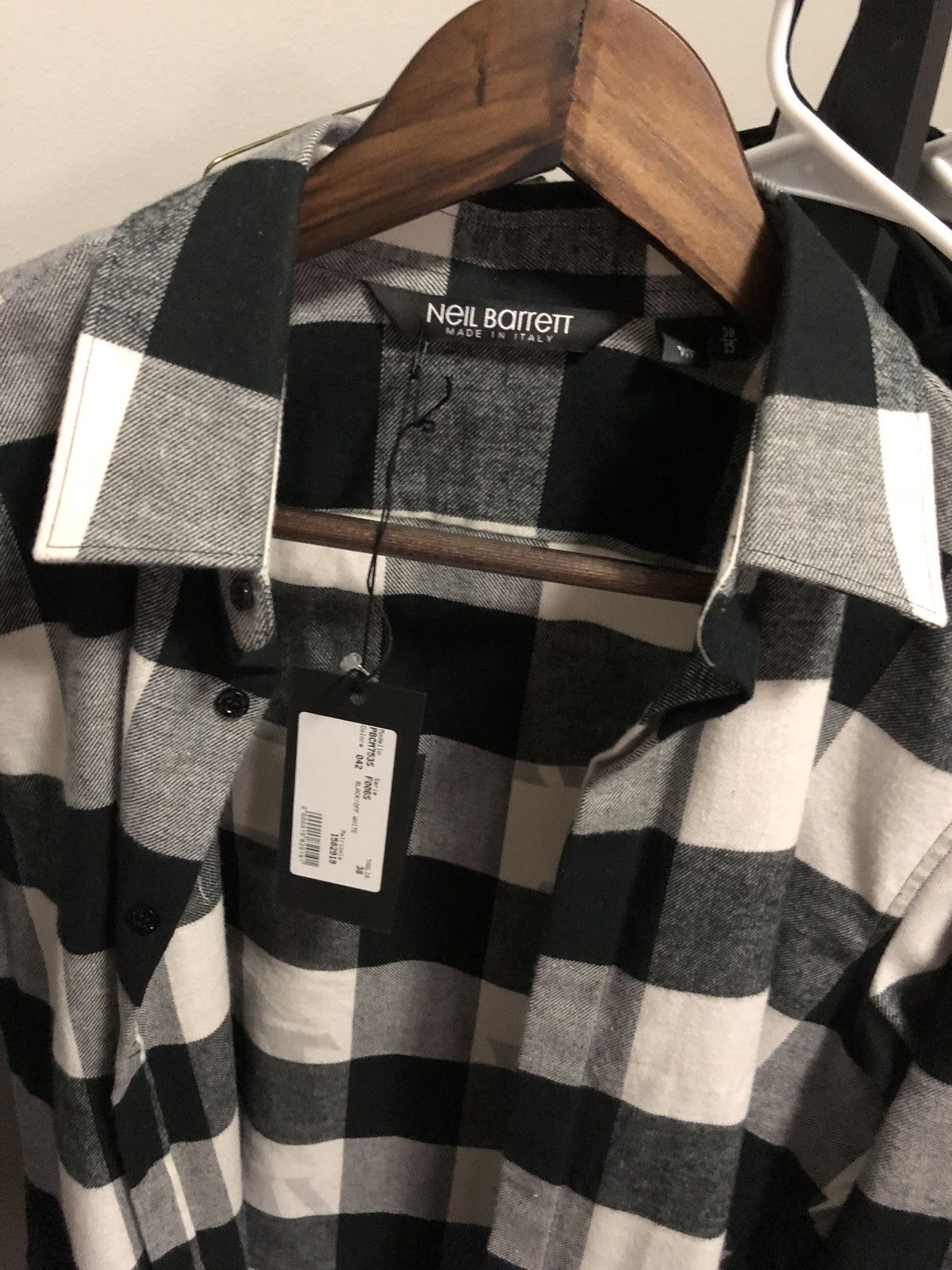 Neil Barrett “Live And Let Live” Checked Flannel Shirt Size US S / EU 44-46 / 1 - 3 Thumbnail