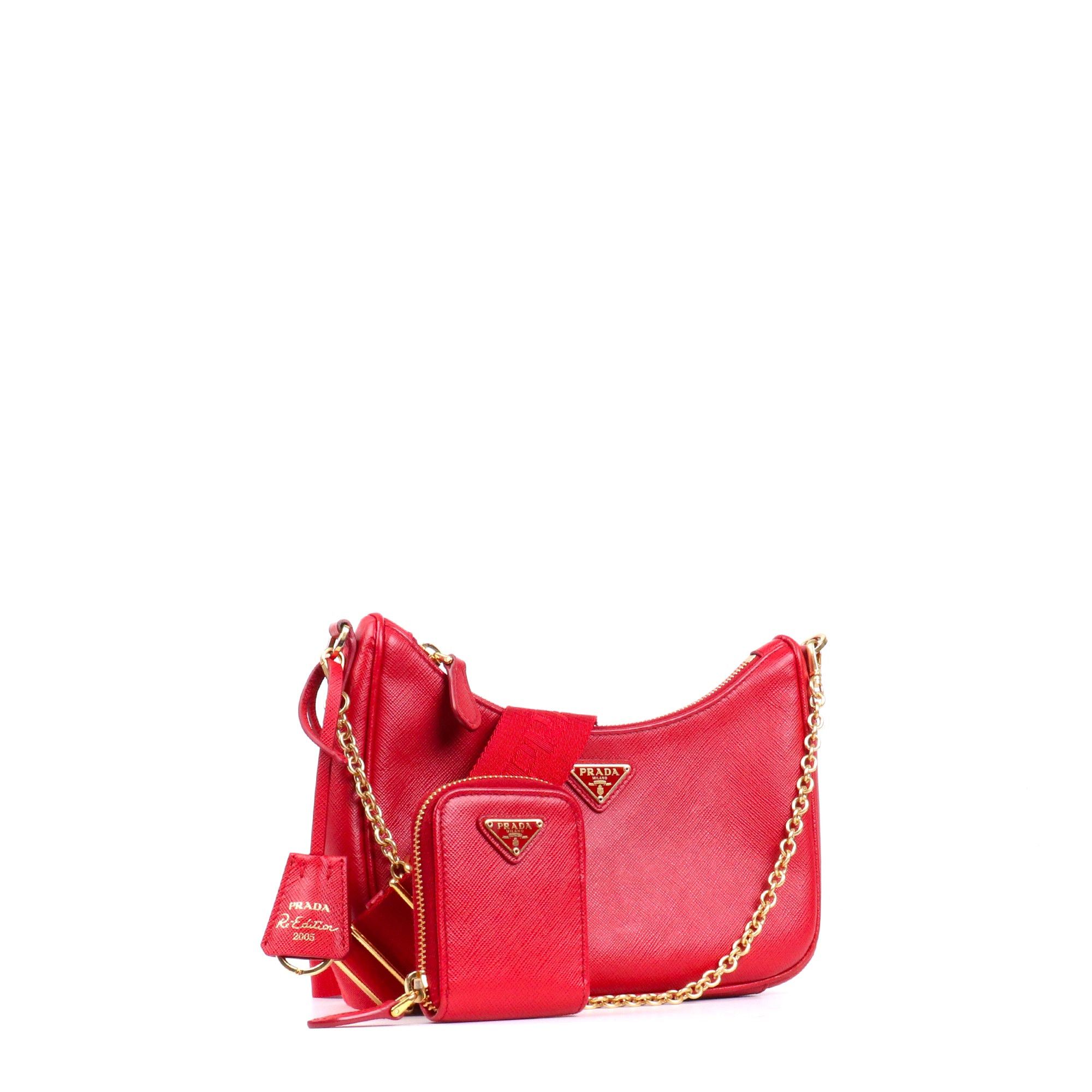 Prada PRADA - Re-Edition 2005 shoulder bag in red saffiano leather Size ONE SIZE - 2 Thumbnail