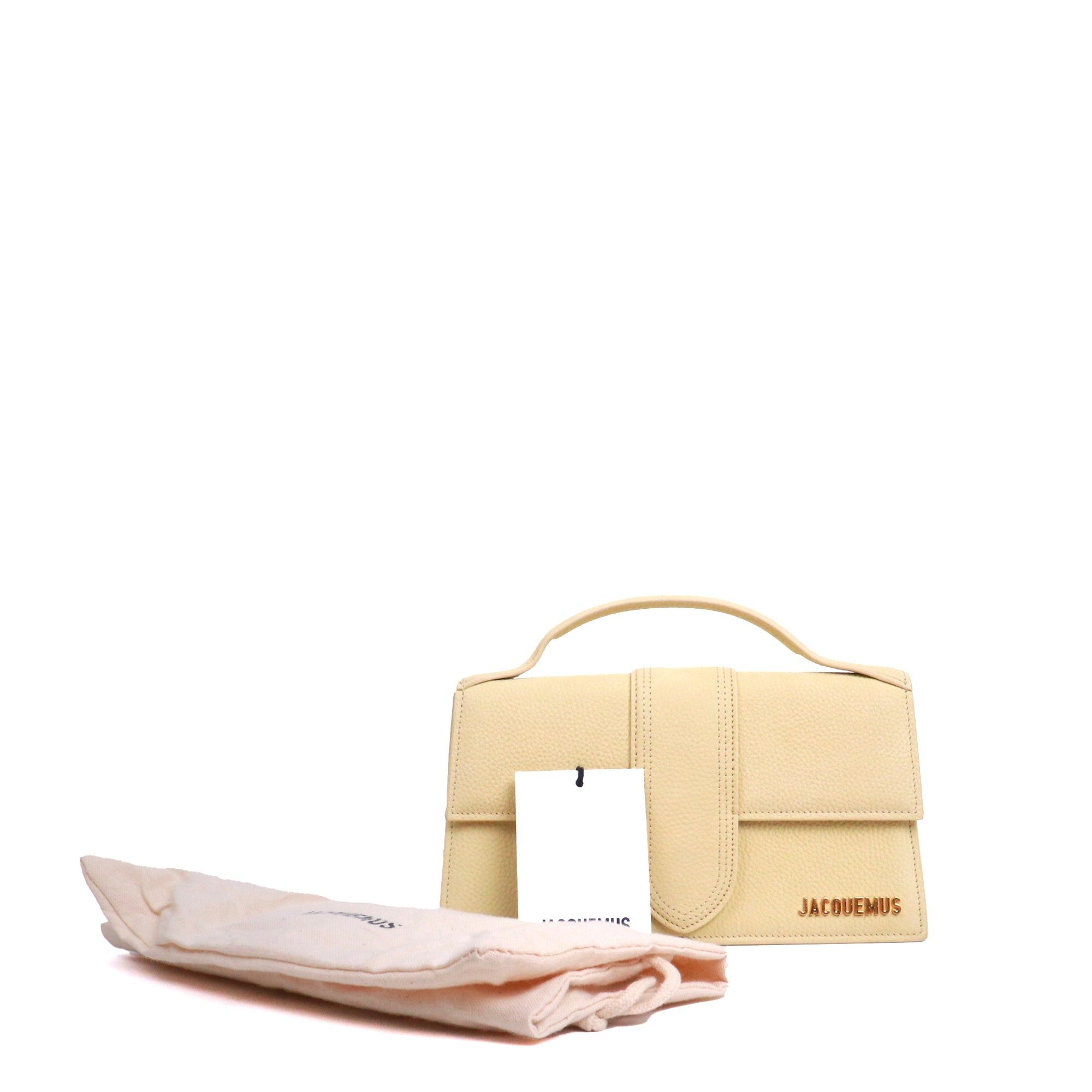 Jacquemus JACQUEMUS - Le Grand Bambino Jacquemus shoulder bag in pastel yellow grained leather Size ONE SIZE - 8 Thumbnail