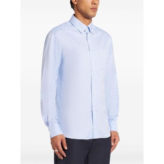 Salvatore Ferragamo SALVATORE FERRAGAMO Men Long Tops 144352 0780414 CEBEI BLUE Size US M / EU 48-50 / 2 - 4 Thumbnail