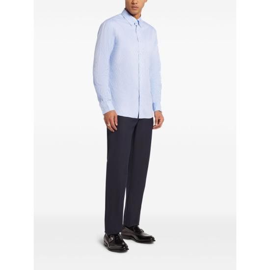 Salvatore Ferragamo SALVATORE FERRAGAMO Men Long Tops 144352 0780414 CEBEI BLUE Size US M / EU 48-50 / 2 - 5 Thumbnail