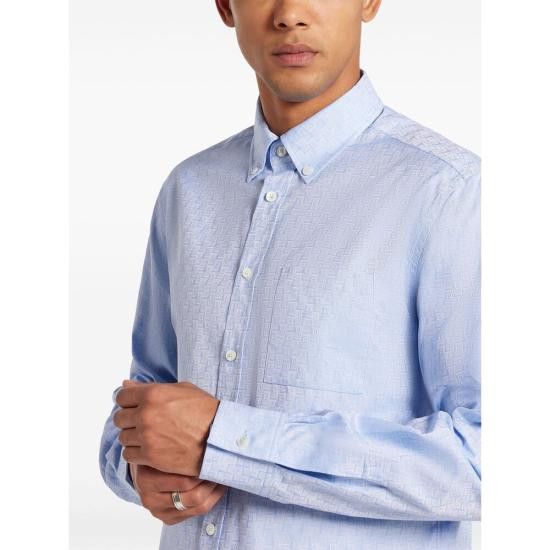 Salvatore Ferragamo SALVATORE FERRAGAMO Men Long Tops 144352 0780414 CEBEI BLUE Size US M / EU 48-50 / 2 - 3 Thumbnail