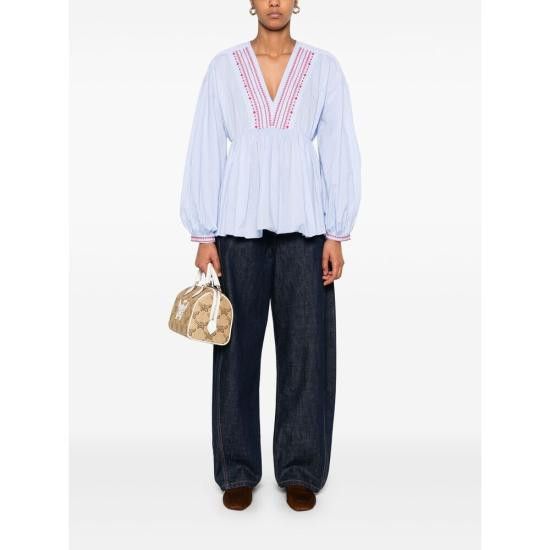 A.P.C. A.P.C. Women Blouses COHHH F13449 IAB BLUE Size XS / US 0-2 / IT 36-38 - 3 Thumbnail