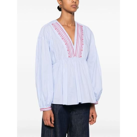 A.P.C. A.P.C. Women Blouses COHHH F13449 IAB BLUE Size XS / US 0-2 / IT 36-38 - 4 Thumbnail