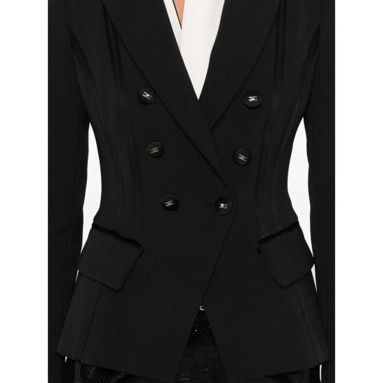 Elisabetta Franchi ELISABETTA FRANCHI Women Suit Jackets GI14251E2 110 BLACK Size M / US 6-8 / IT 42-44 - 4 Thumbnail